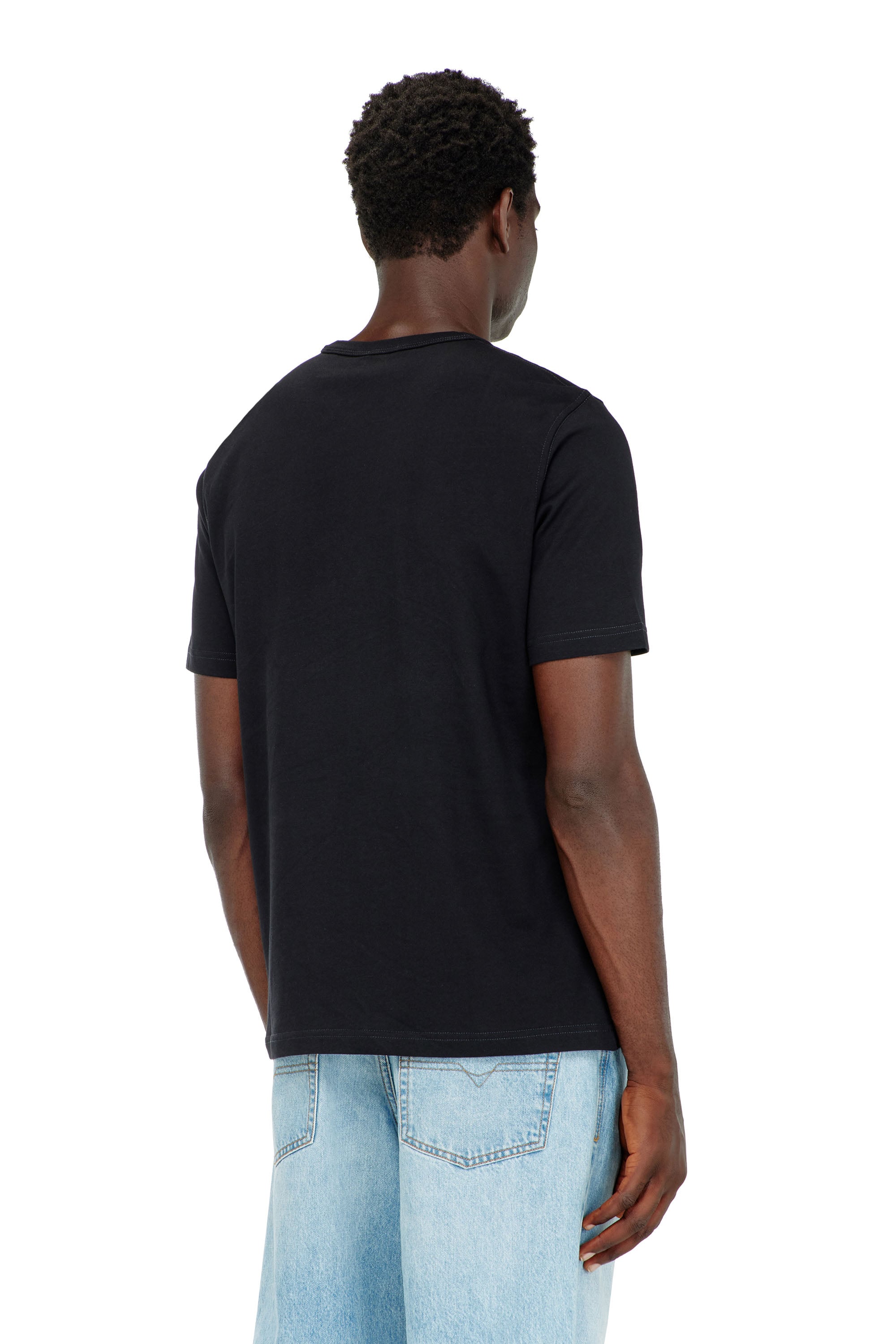 Diesel - T-ADJUST-Q6, T-shirt avec logo effet froiss&eacute; Homme in Noir - 2