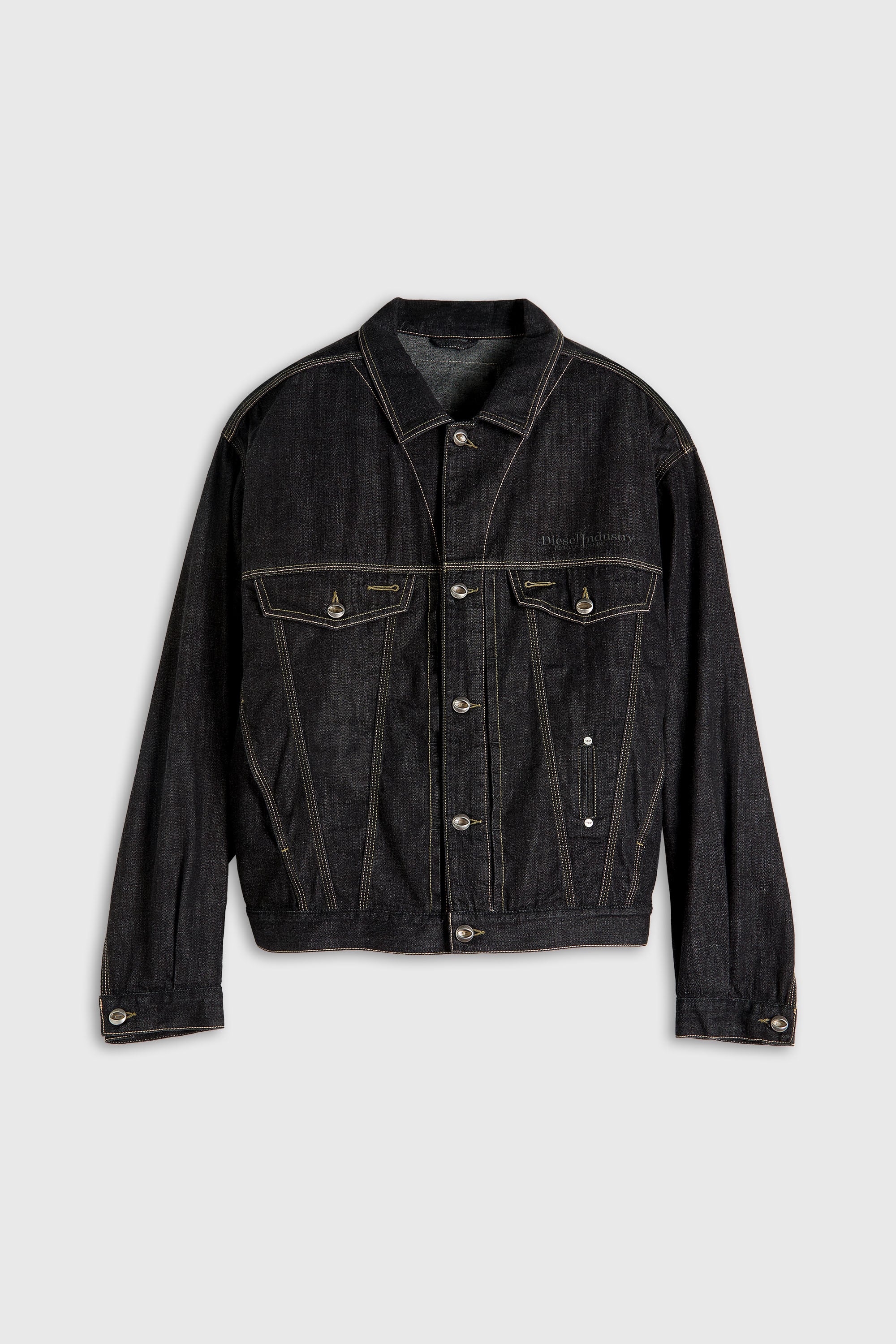Diesel - D-DENVER, Veste trucker en denim rinse Mixte in Noir - 2