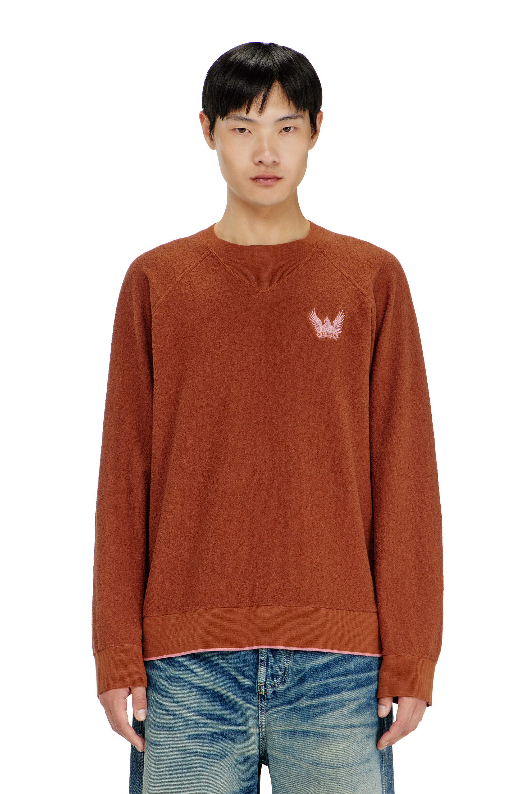 Diesel - K-RALFS, Boucl&eacute; jumper avec broderie Phoenix Homme in ToBeDefined - 3