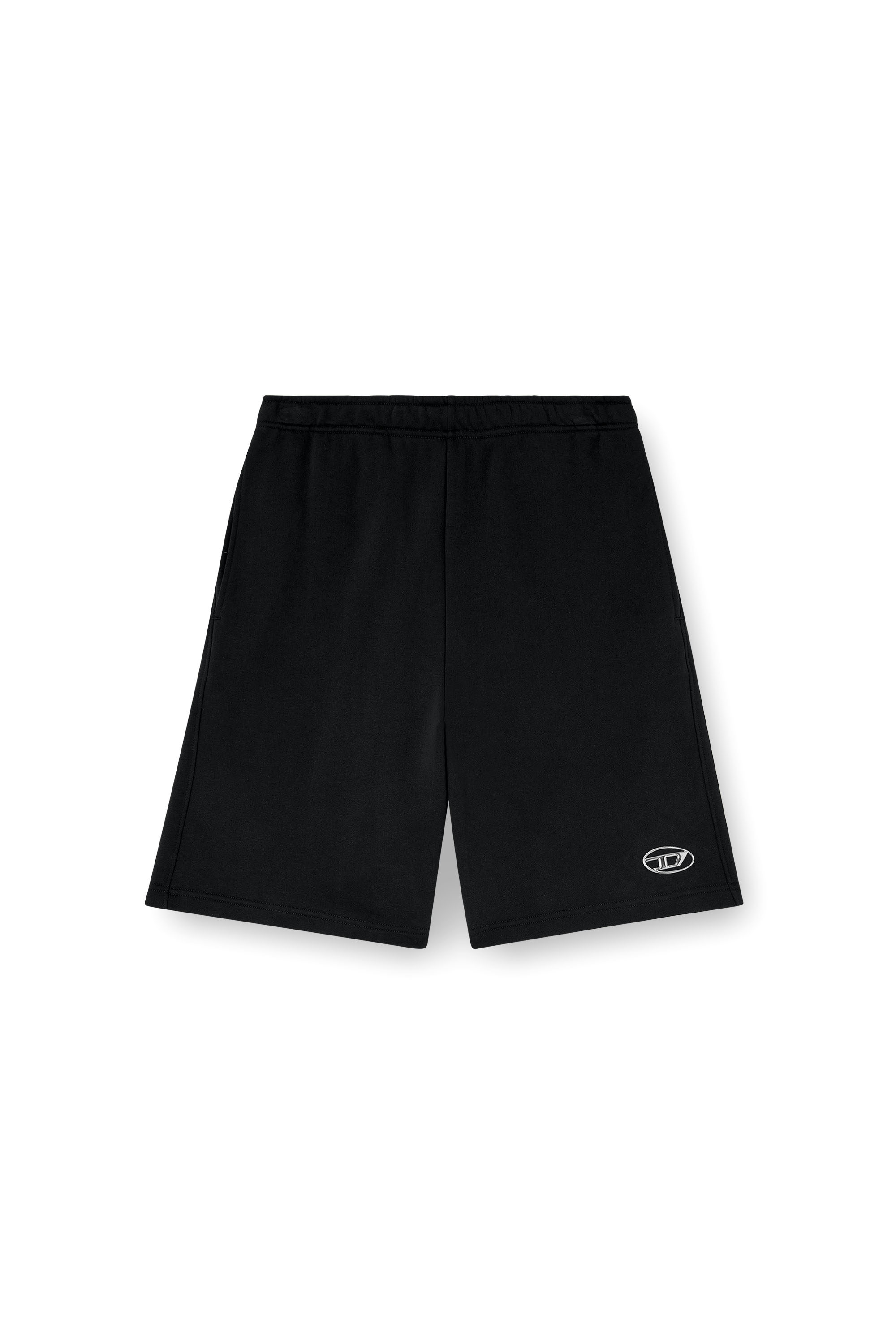 Diesel - P-MARSHY-OD, Short de survêtement avec Oval D argenté Homme in Noir - 3