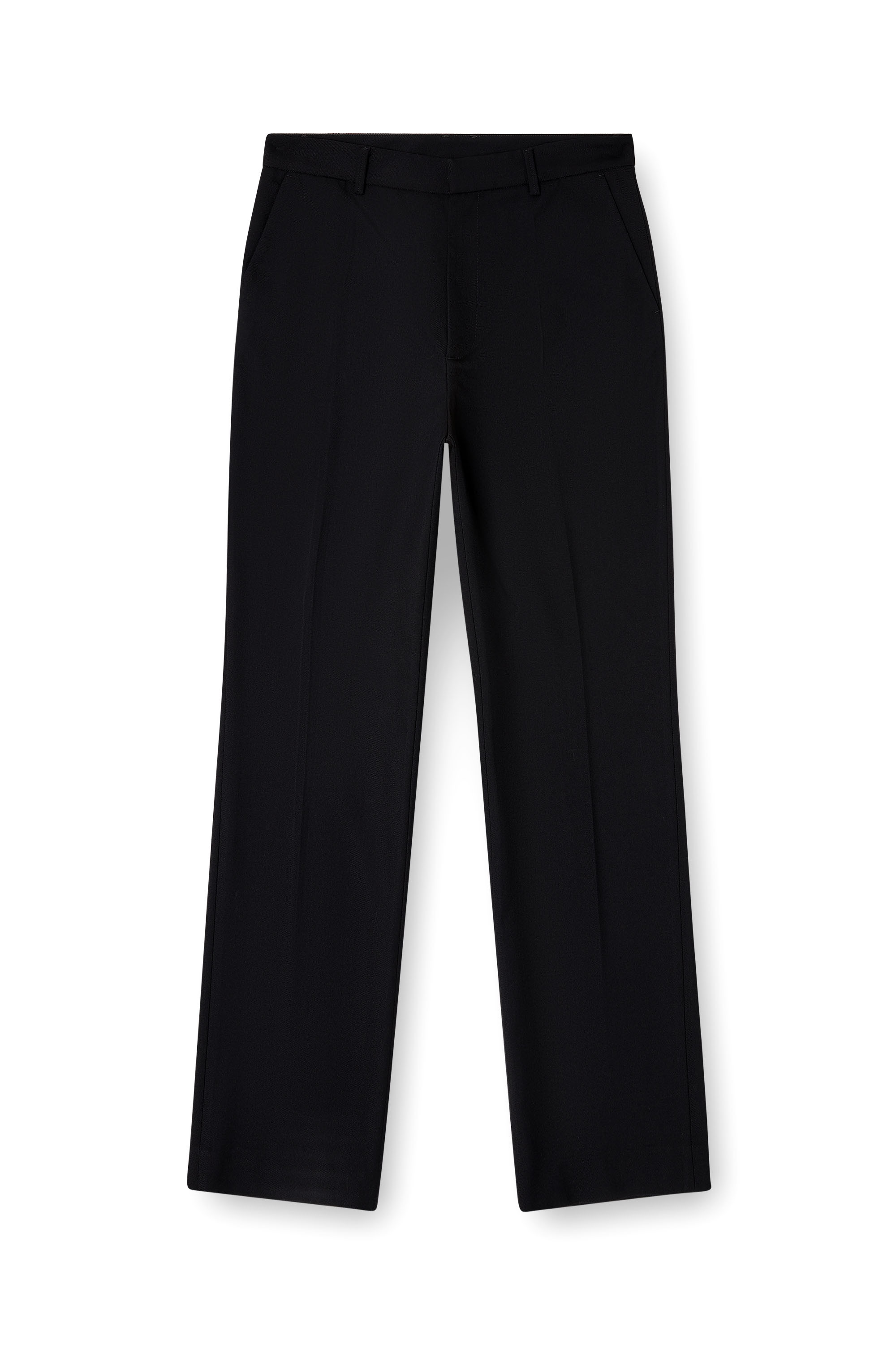 Diesel - P-AM-EPCI, Pantalon en mélange de laine avec étiquette en métal Homme in Noir - 3