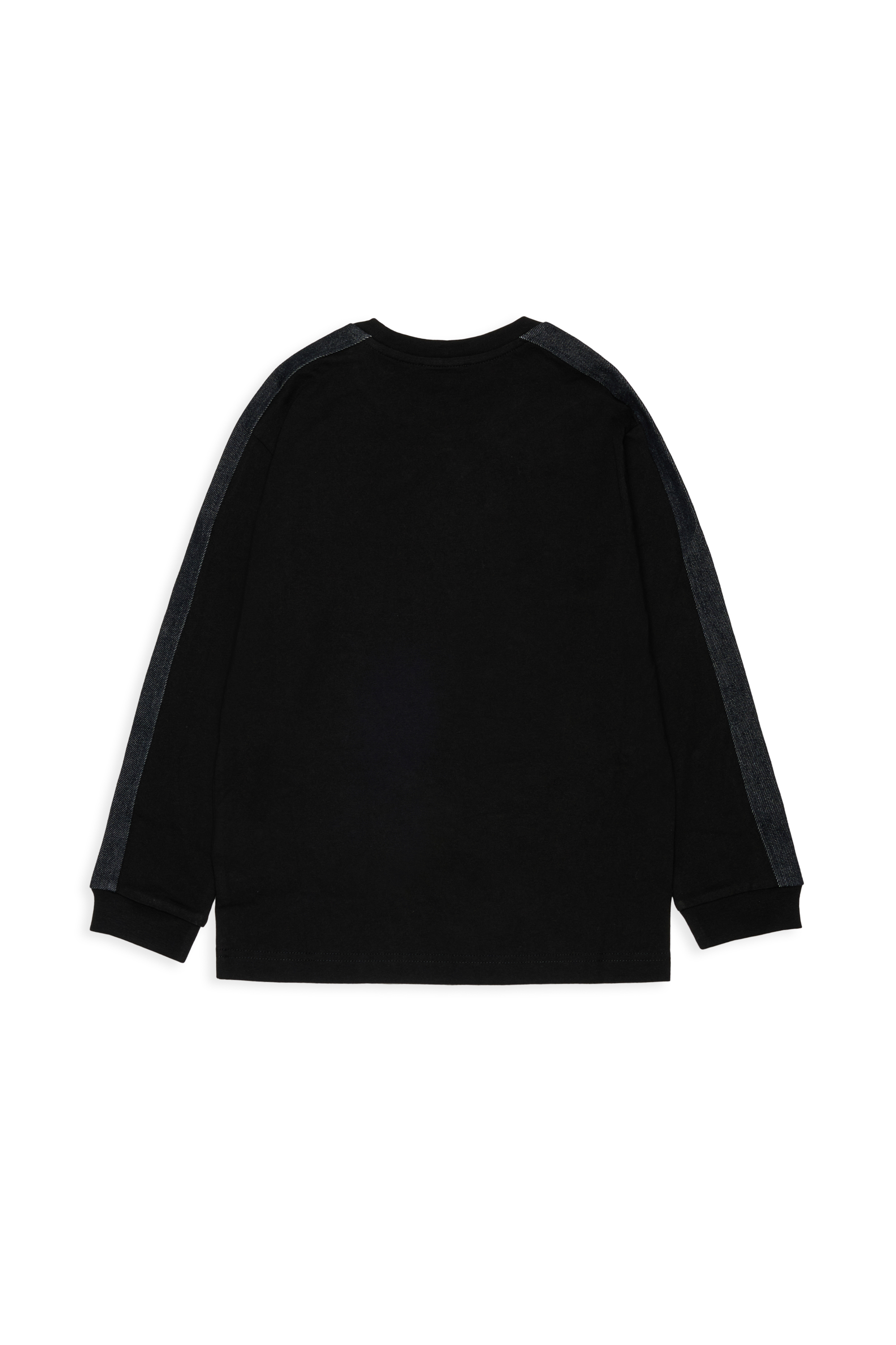 Diesel - TEAN OVER, T-shirt &agrave; manches longues avec logo et bandes contrast&eacute;es Homme in Noir - 2
