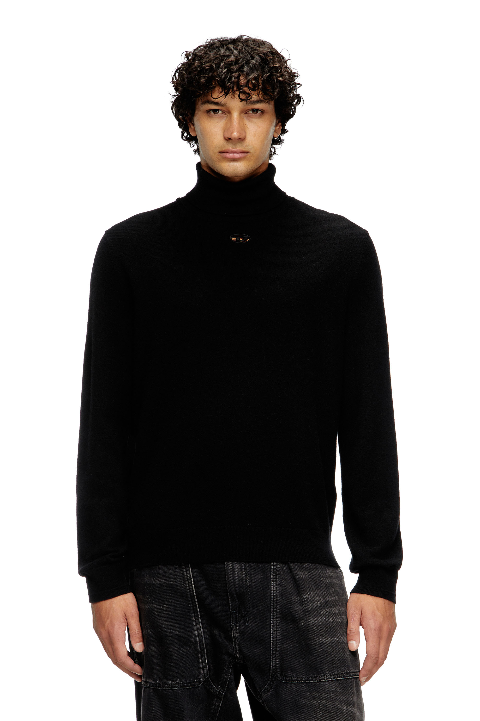Diesel - K-VIERI-TN, Pull à col roulé en laine et cachemire Homme in Noir - 1