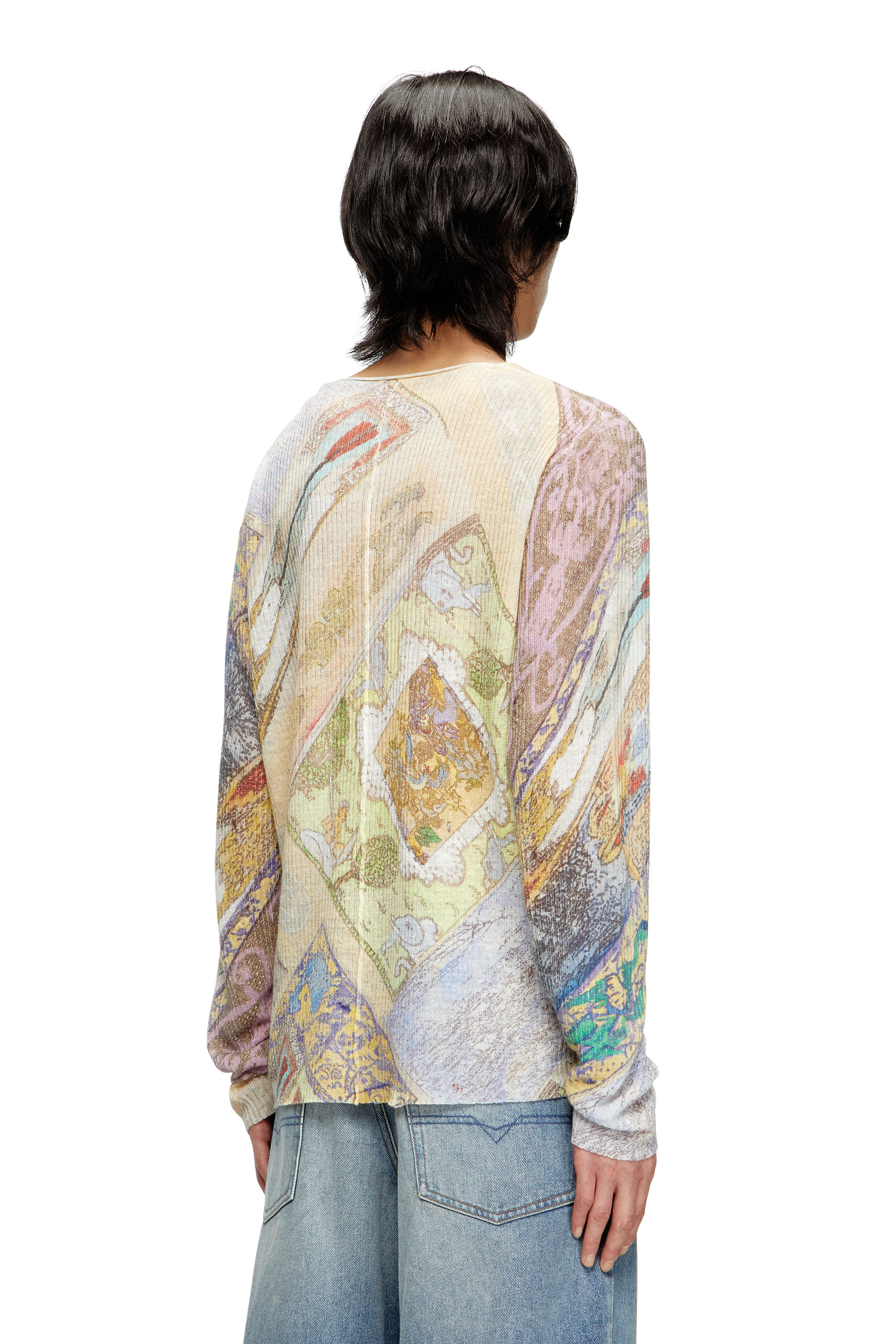 Diesel - K-RENTON, Pull en lin avec imprimé médiéval Mixte in Polychrome - 4