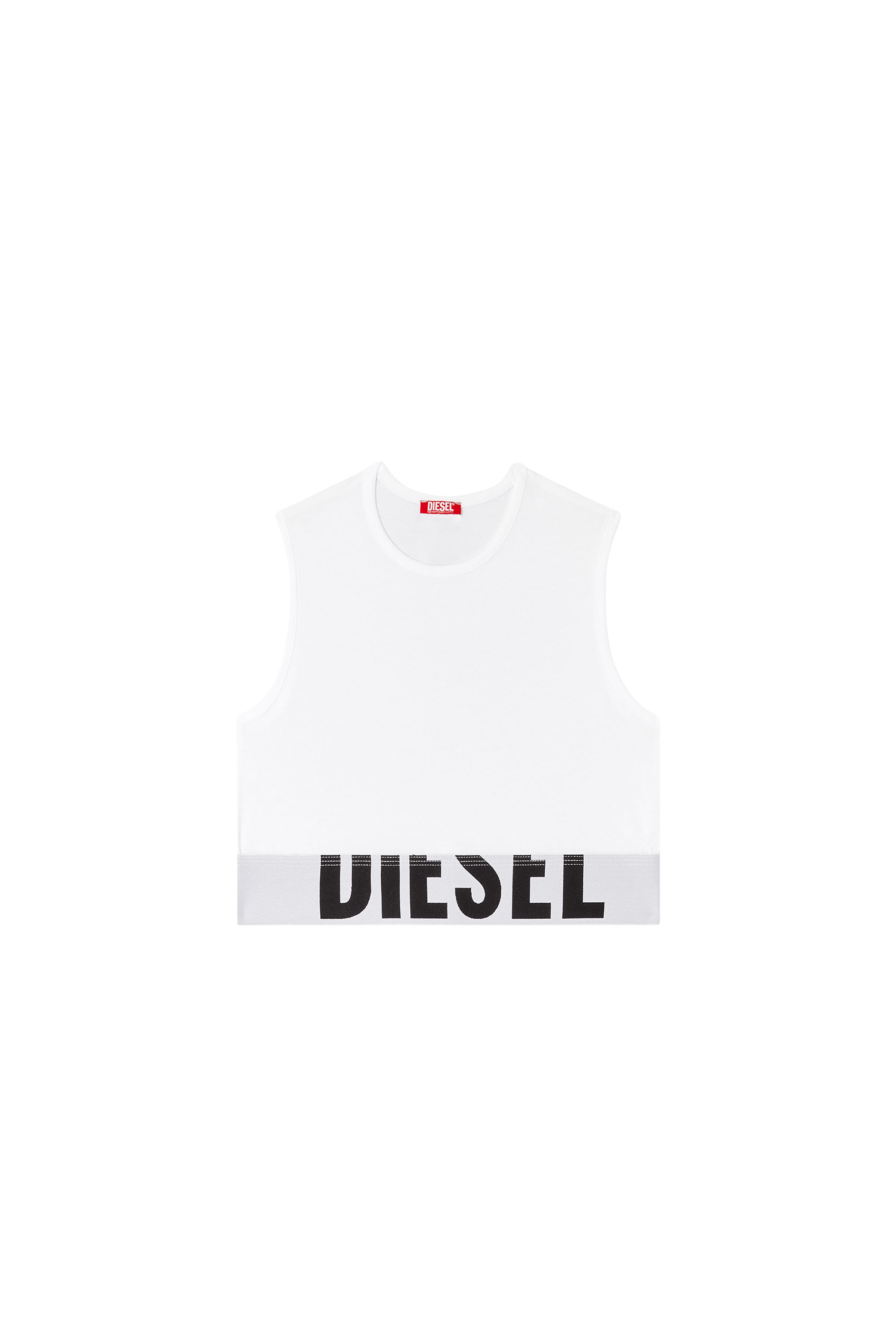 Diesel - ADA-D-POP, Débardeur crop avec logo découpé Femme in Blanc - 4