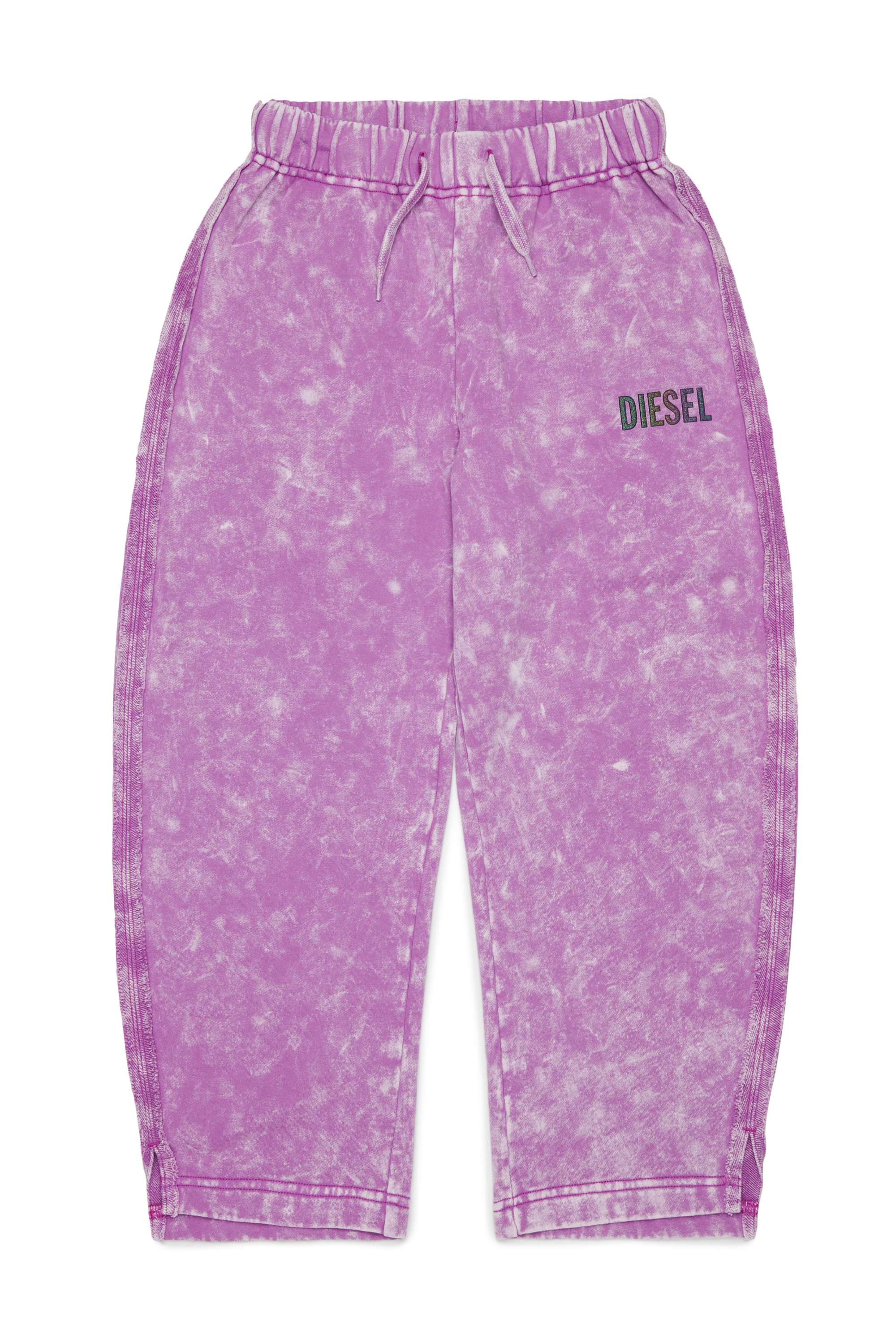 Diesel - PLOXY, Pantalon de surv&ecirc;tement en coton &agrave; effet marbr&eacute; Femme in Violet - 1