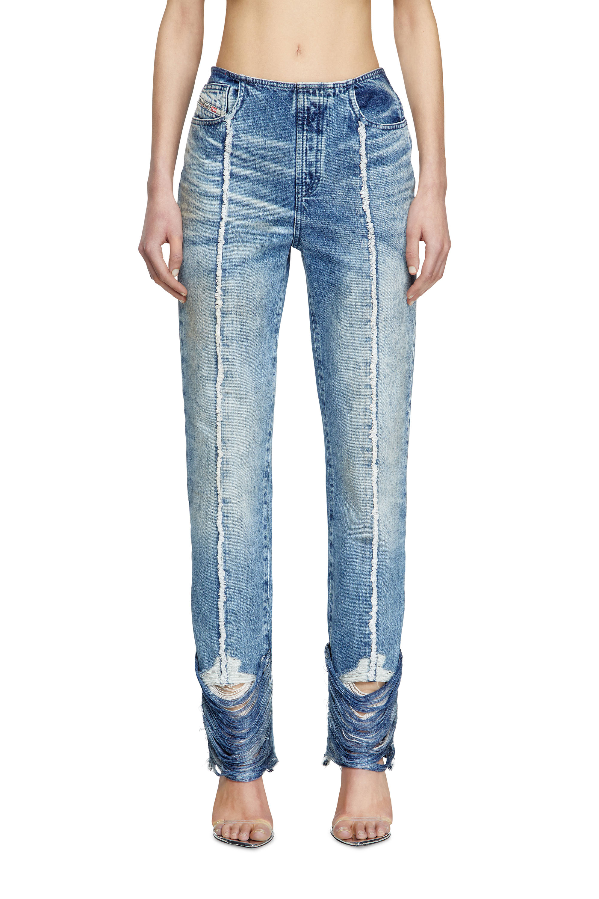 Diesel - Bootcut Jeans D-Ginna 0CMBM Femme, Bleu moyen - Image 3