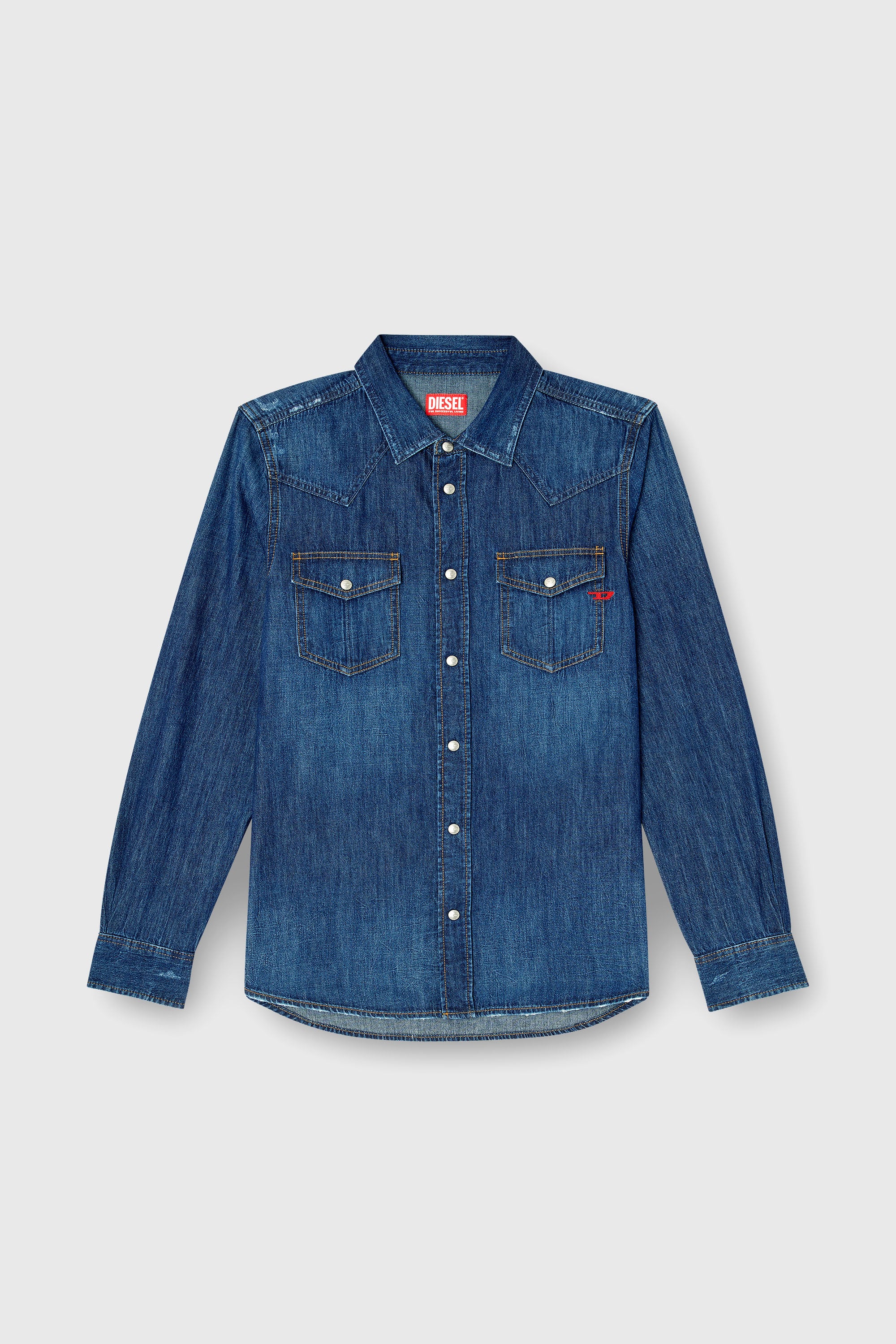 Diesel - D-VEGA, Surchemise en denim Homme in Bleu - 2