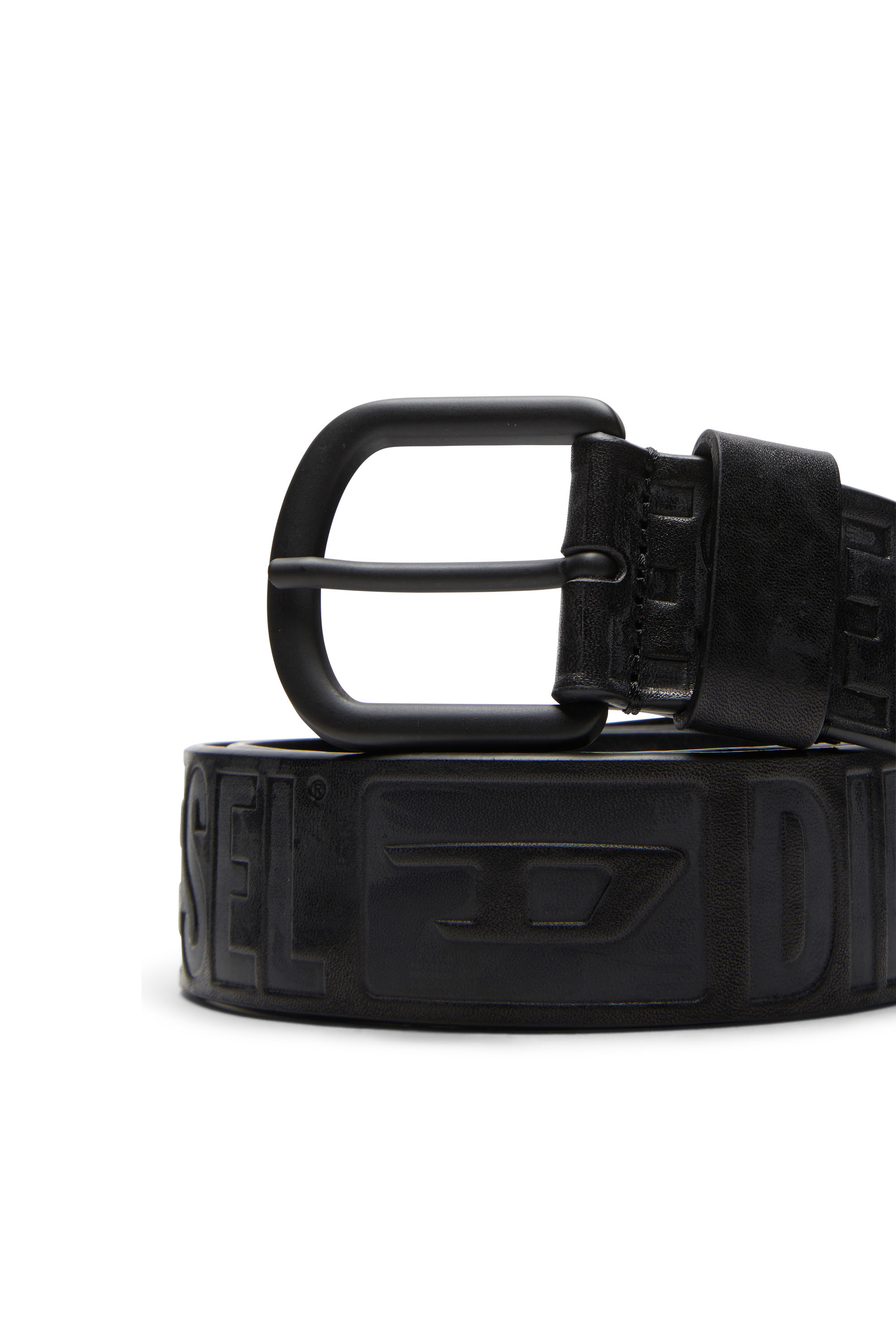 Diesel - B-ARCHIVE II, Ceinture en cuir avec logo embossé Homme in Noir - 3