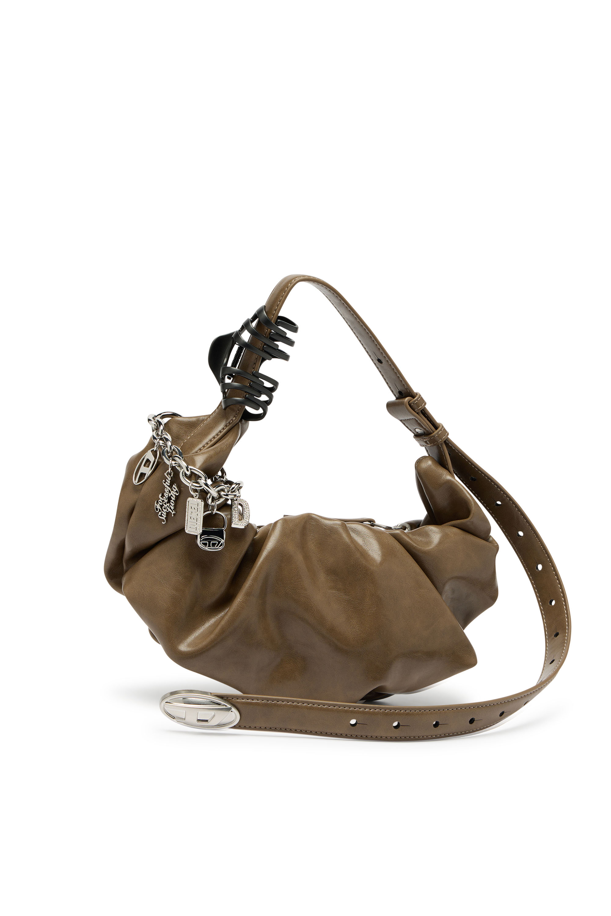 Diesel - GRAB-D HOBO S, Grab-D-Sac hobo &agrave; bandouli&egrave;re effet ceinture Femme in Marron - 2