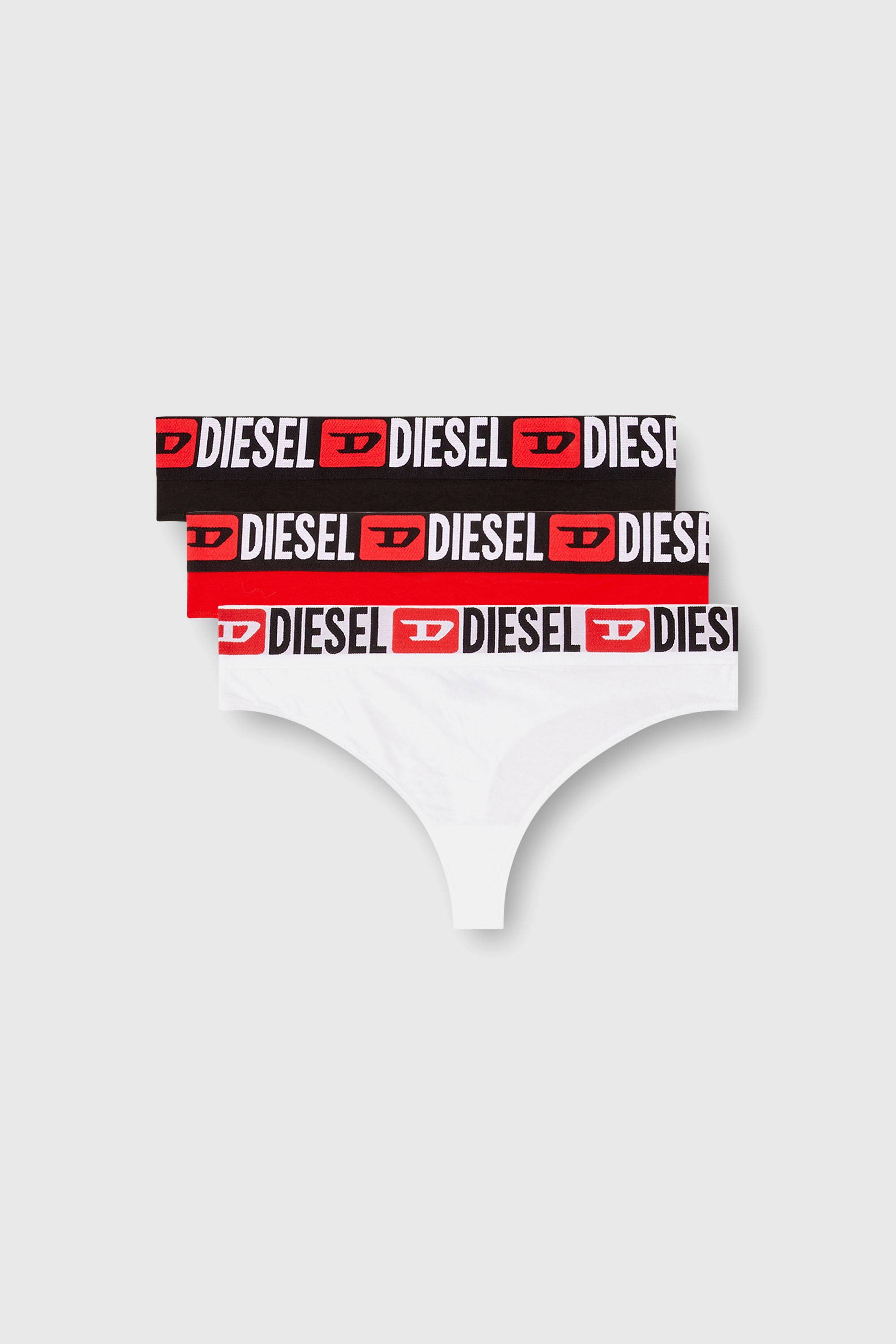Diesel - UFST-STARS-THREEPACK, Lot de 3 strings avec taille &agrave; logo Femme in Polychrome - 1