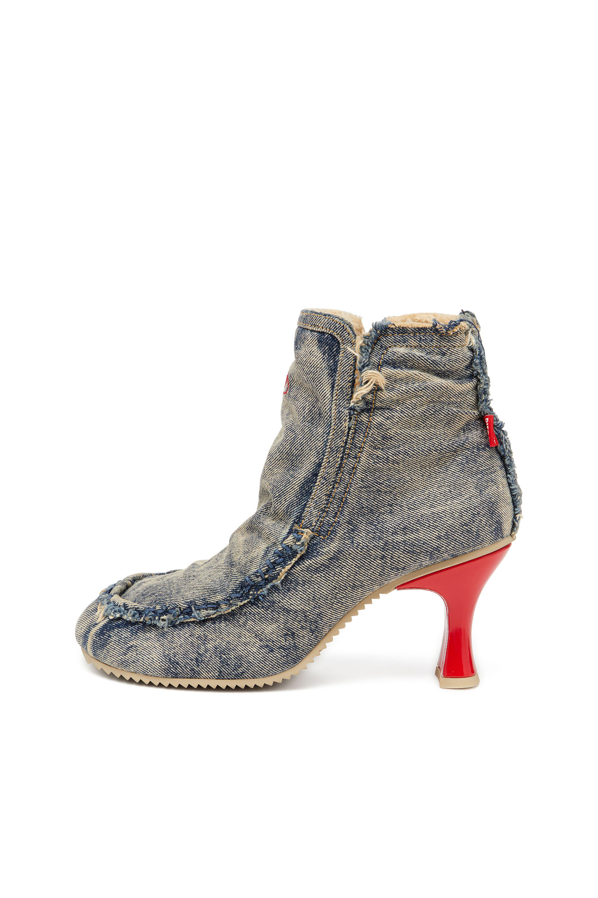 Diesel - D-WOODSTOCK HEEL AB, D-Woodstock - Bottes en denim à talon Femme in Bleu - 3