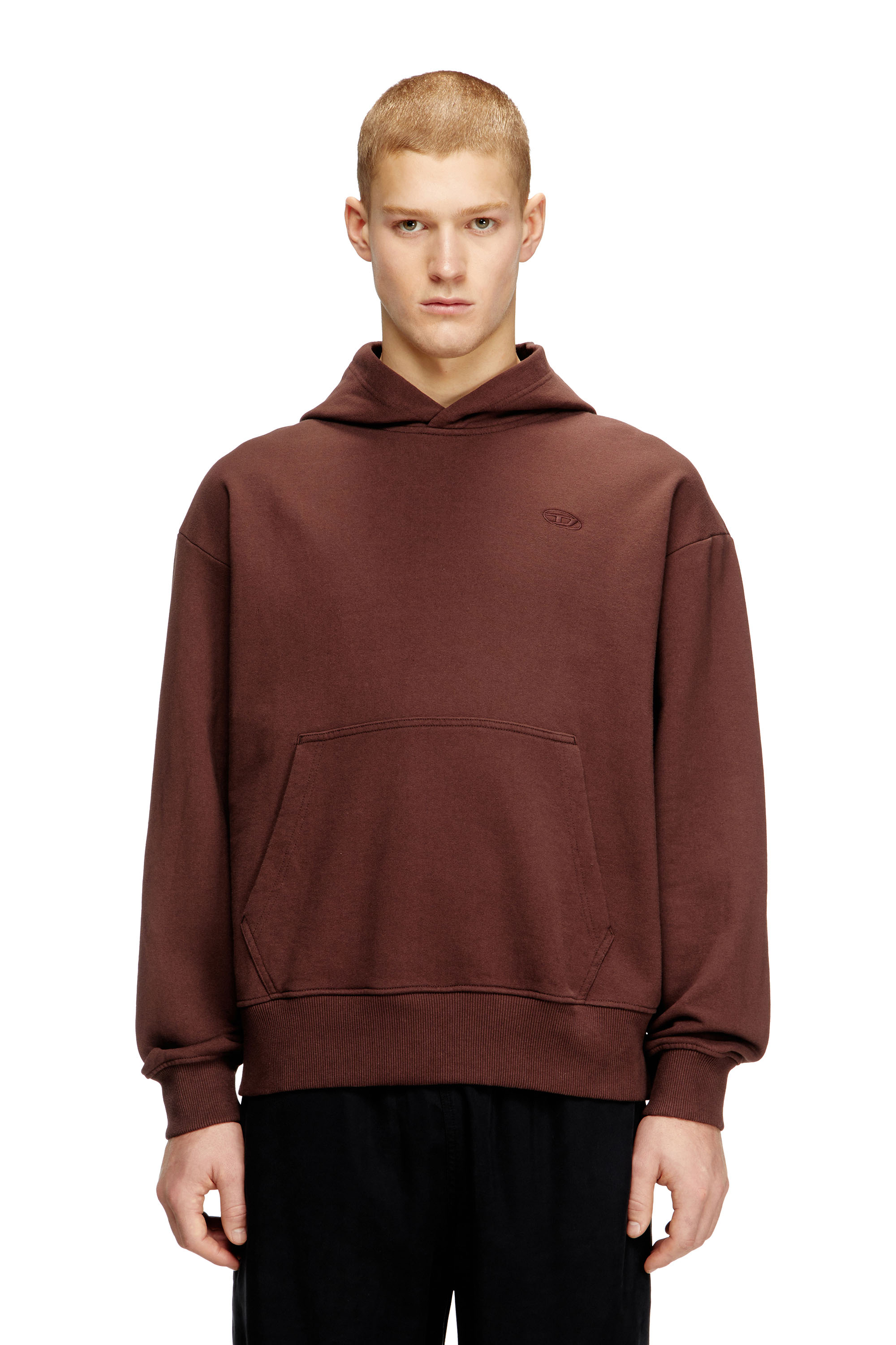Diesel - S-MACS-HOOD-MEGOVAL-D, Sweat-shirt à capuche avec logo brodé Homme in ToBeDefined - 1