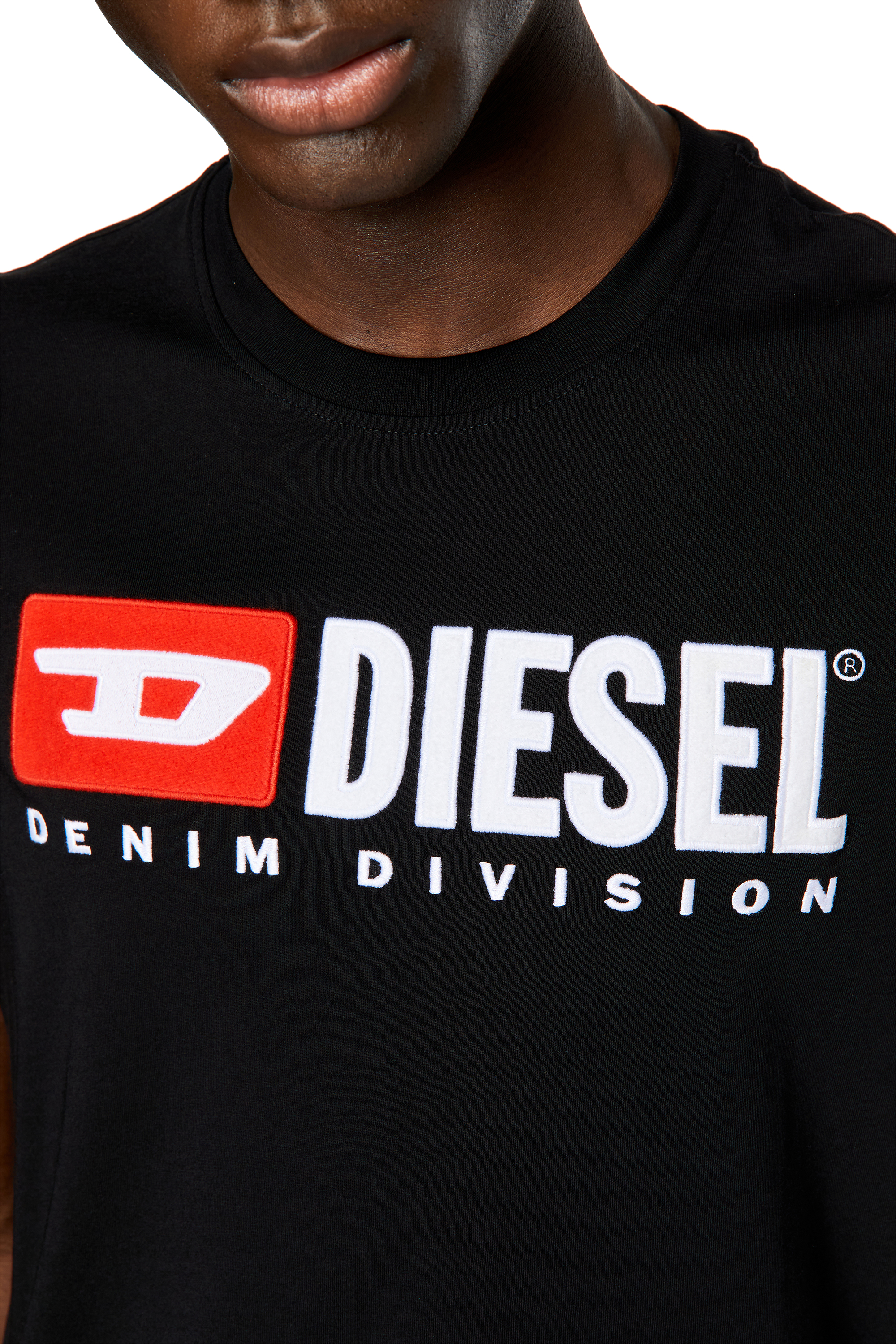 Diesel - T-DIEGOR-DIV, Man T-shirt with embroidered logo in Black - Image 5