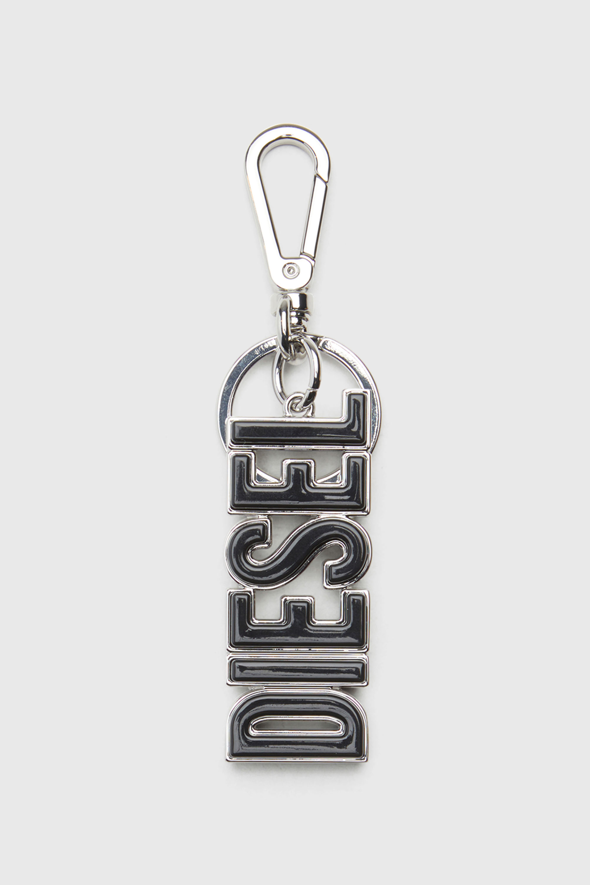Diesel - DSL 3D KEY RING, Porte-cl&eacute;s DIESEL en m&eacute;tal et r&eacute;sine Homme in Noir - 1