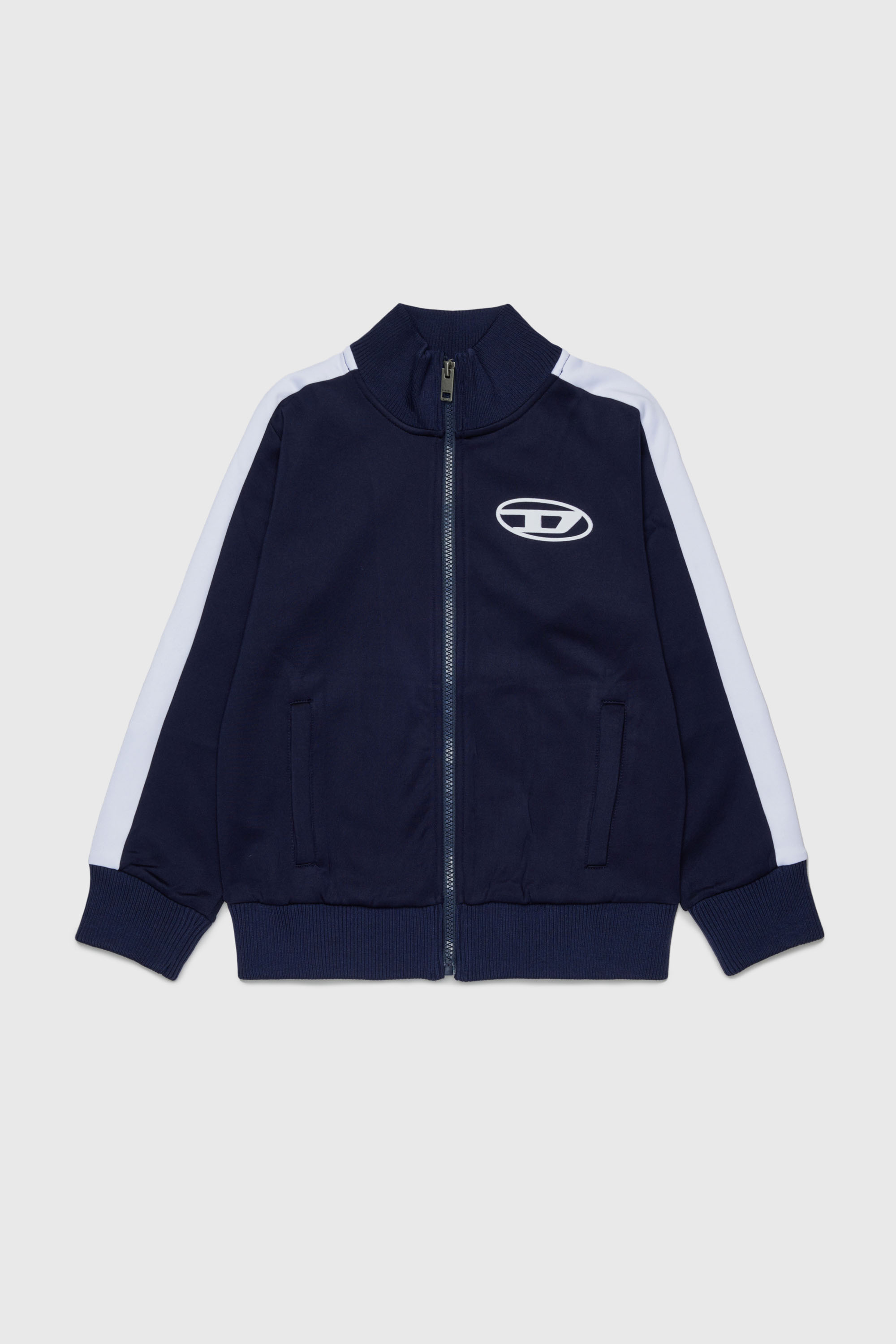 Diesel - SBOS, Track jacket avec logo Oval D Homme in Bleu - 1