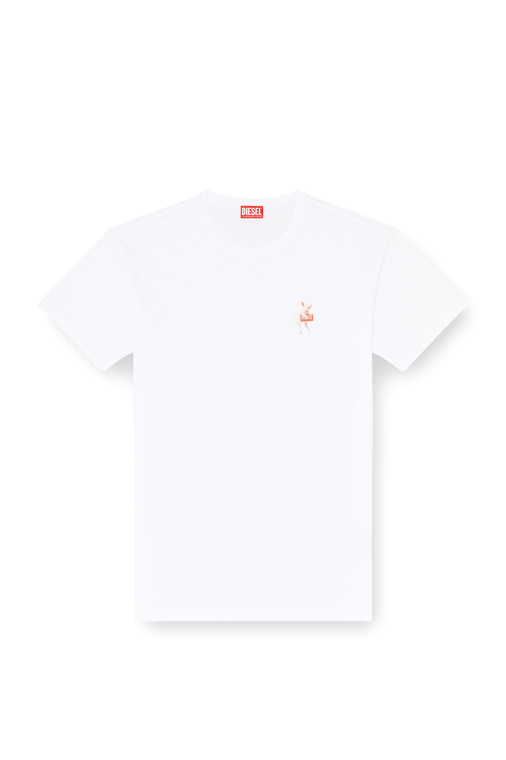 Diesel - T-NORM-V4, T-shirt avec imprim&eacute; cochon et logo Homme in Blanc - 2