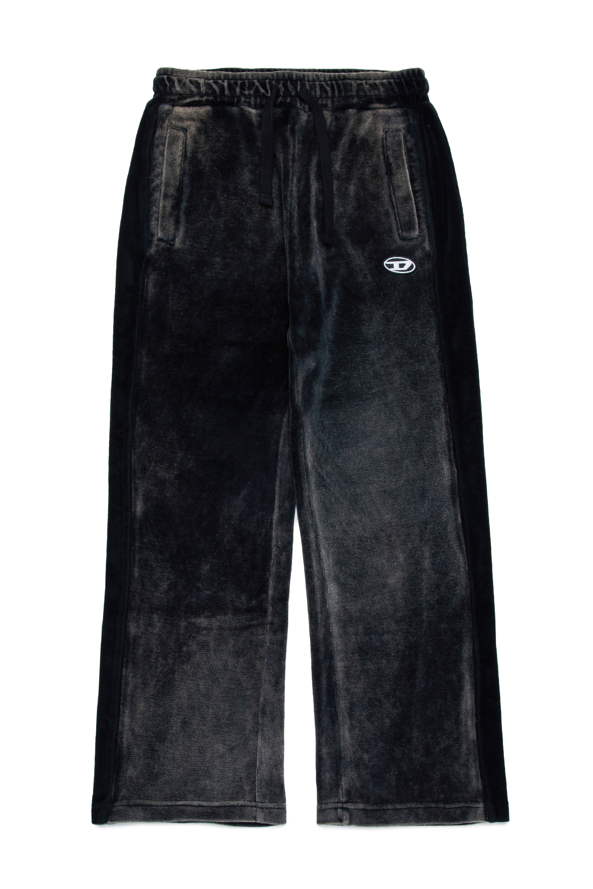 Diesel - PZAMPBAND, Pantalon de survêtement délavé en chenille Mixte in Noir - 1