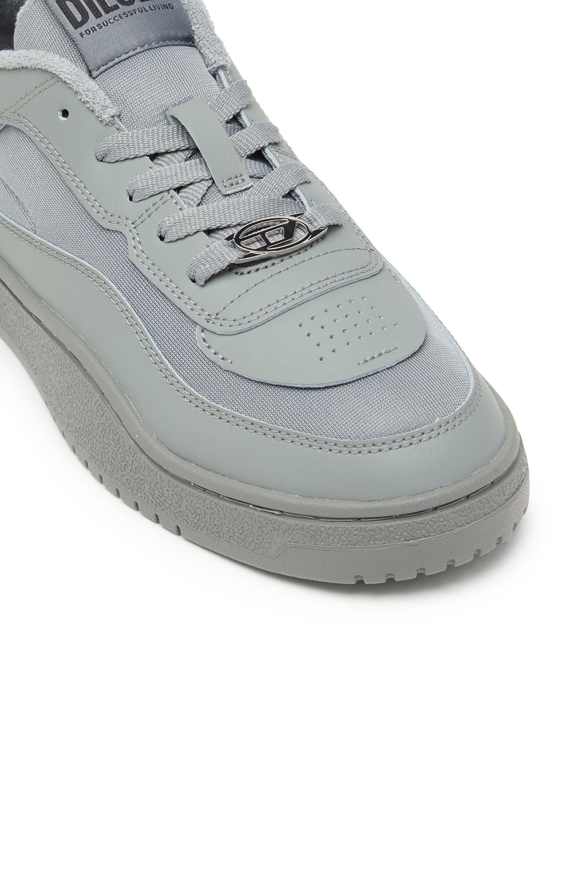 Diesel - S-OVAL SKATE LOW, S-Oval Skate-Sneakers en cuir avec empiècements en tissu Homme in Gris - 6