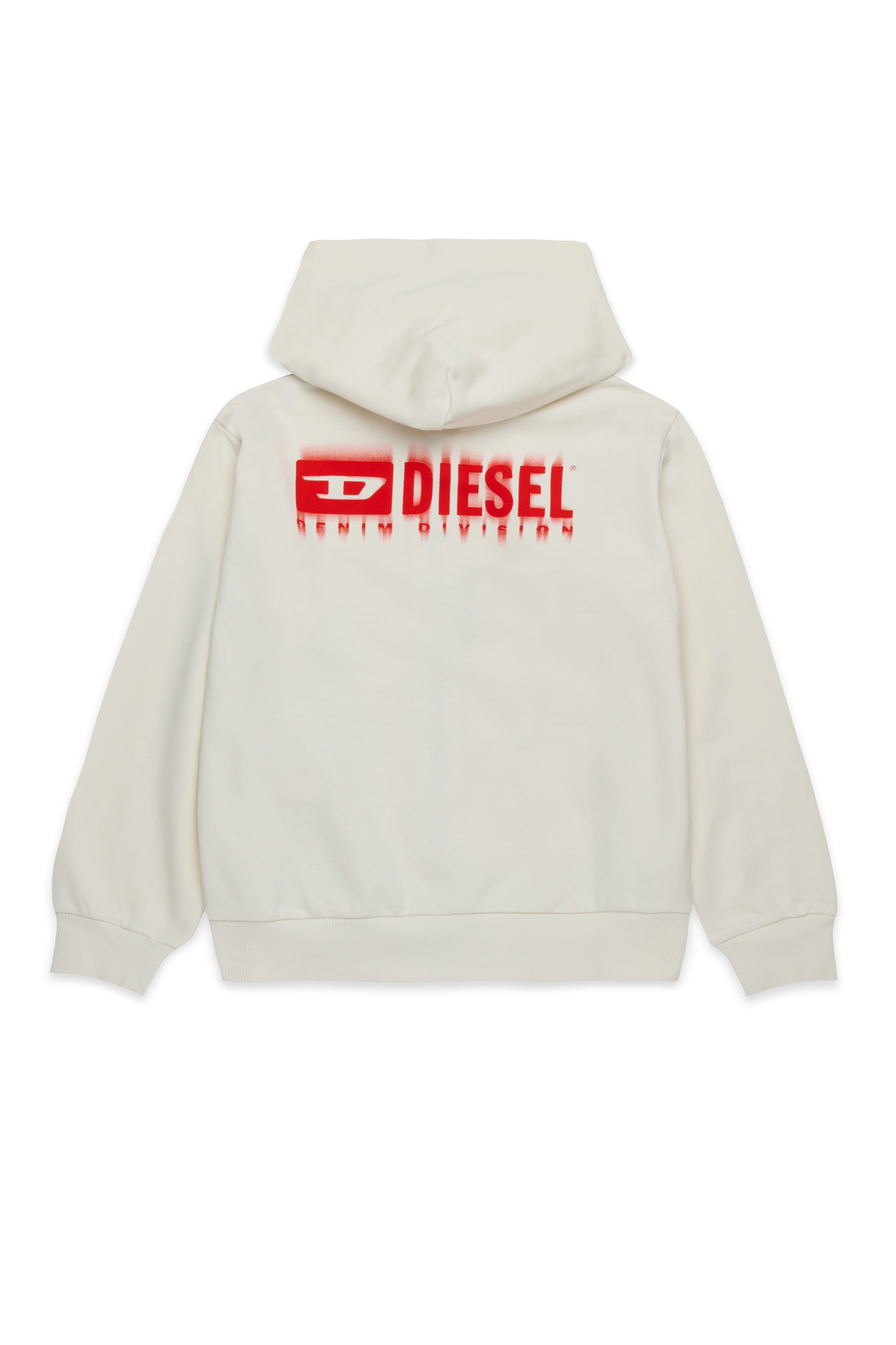 Diesel - SVOUGZIP OVER, Sweat-shirt à capuche zippé avec logo taché Homme in Blanc - 2