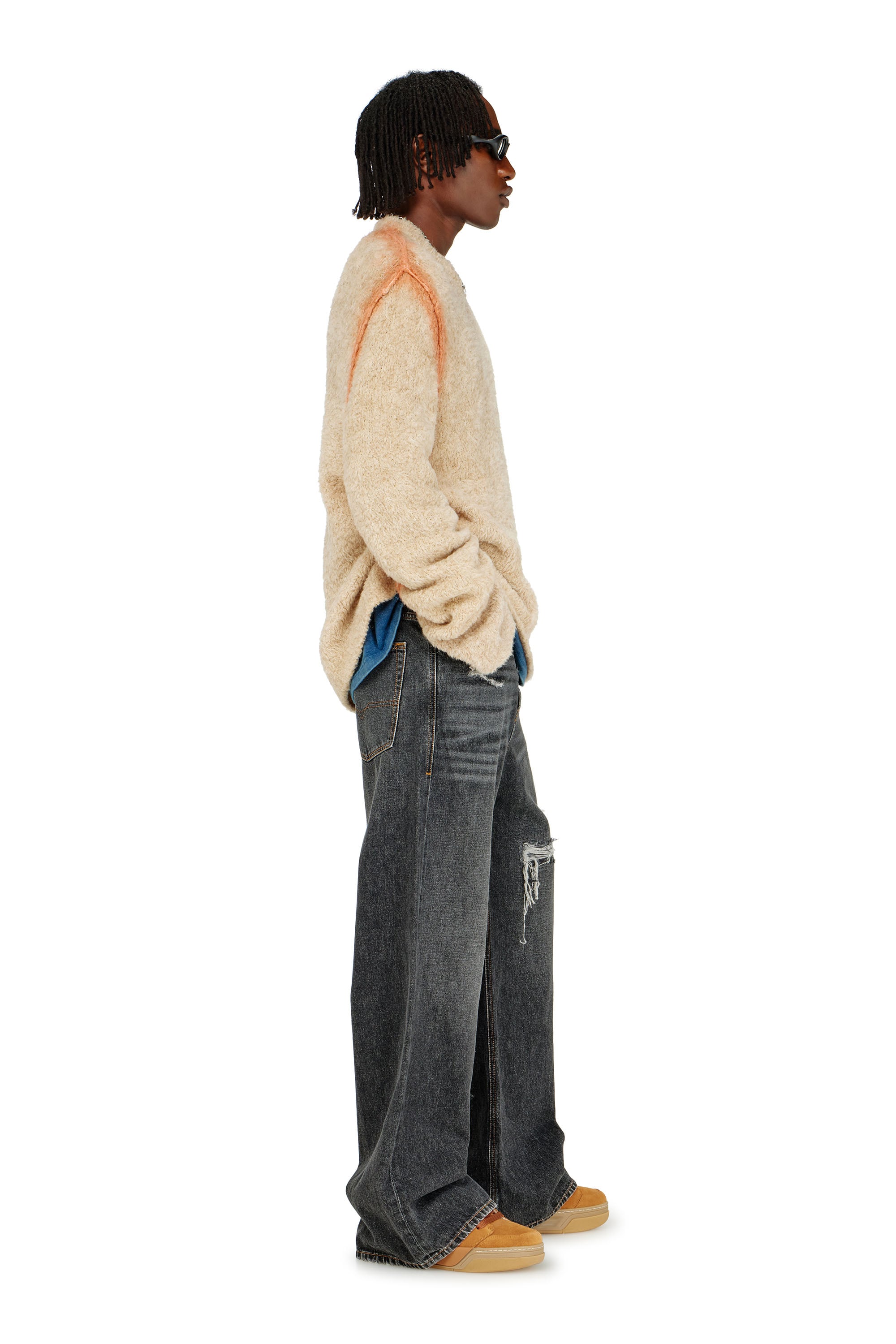 Diesel - Relaxed Jeans D-Rise 007DN Homme, Noir/Gris fonc&eacute; - Image 2