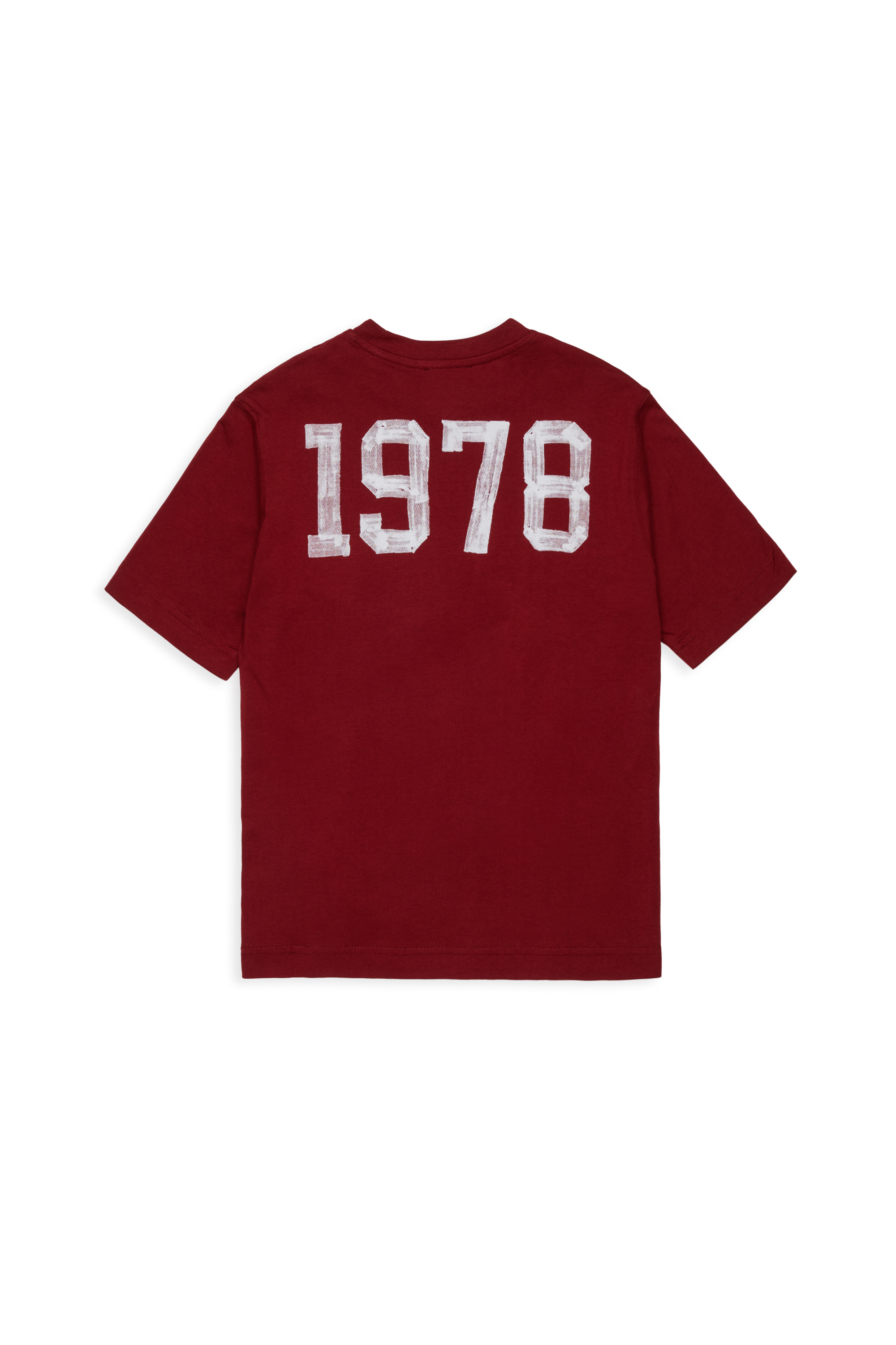 Diesel - TBAND OVER, T-shirt en coton avec motifs varsity Homme in Rouge - 2