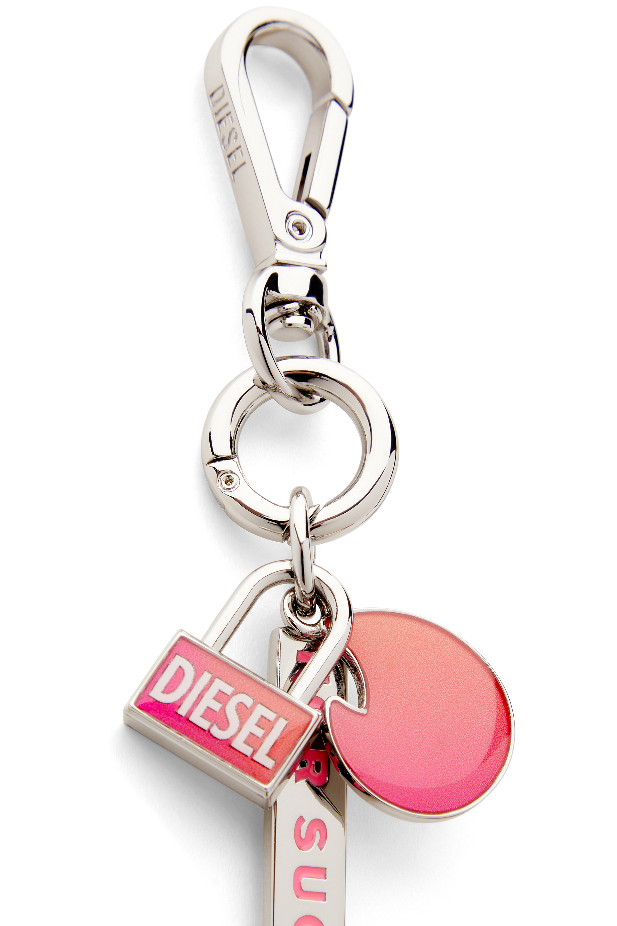 Diesel - TINDER CHARM, Porte-cl&eacute;s en m&eacute;tal d&eacute;grad&eacute; Mixte in Gris argent&eacute; - 4