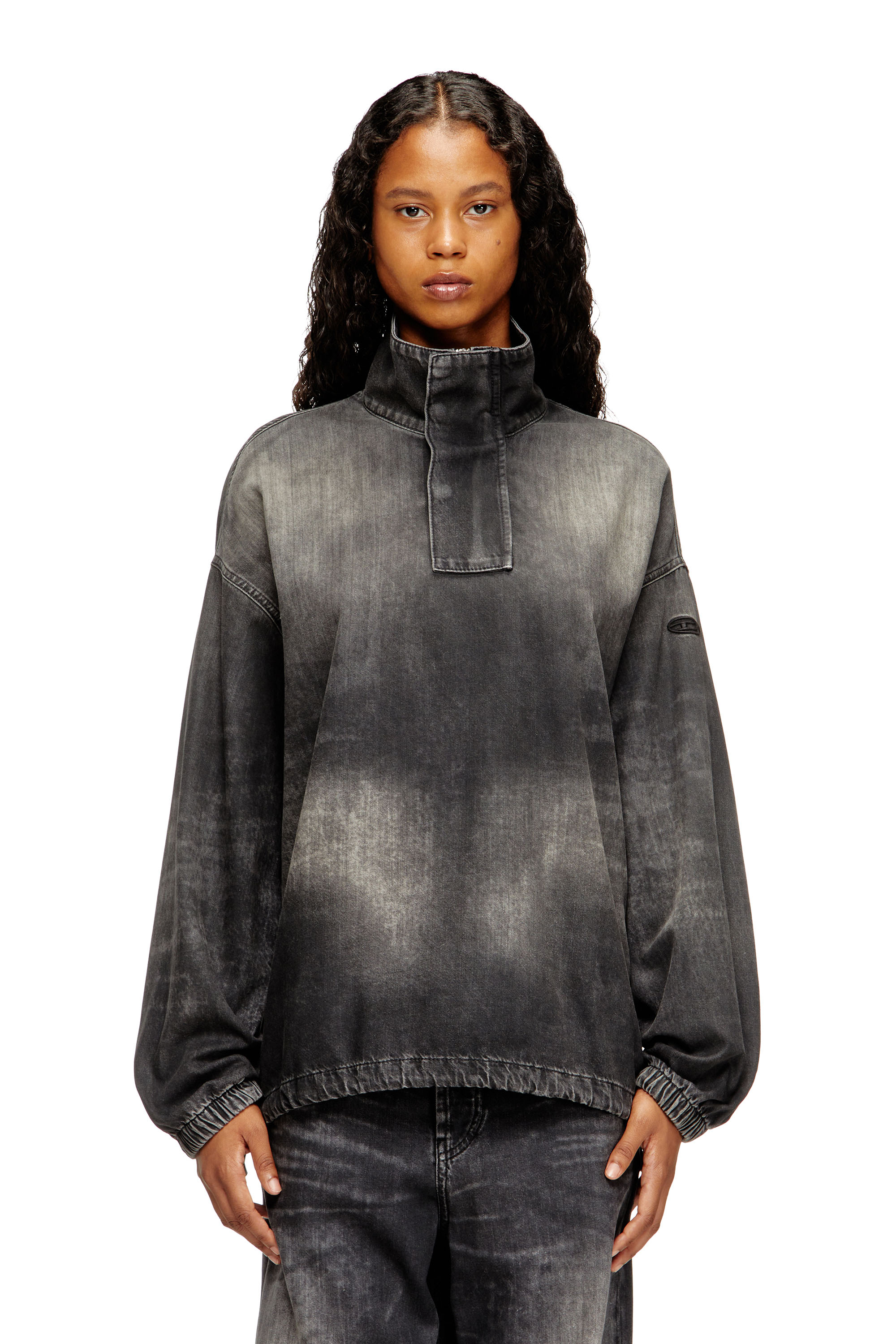 Diesel - D-FLOW-S3, Haut en jean avec col montant Mixte in Noir - 1