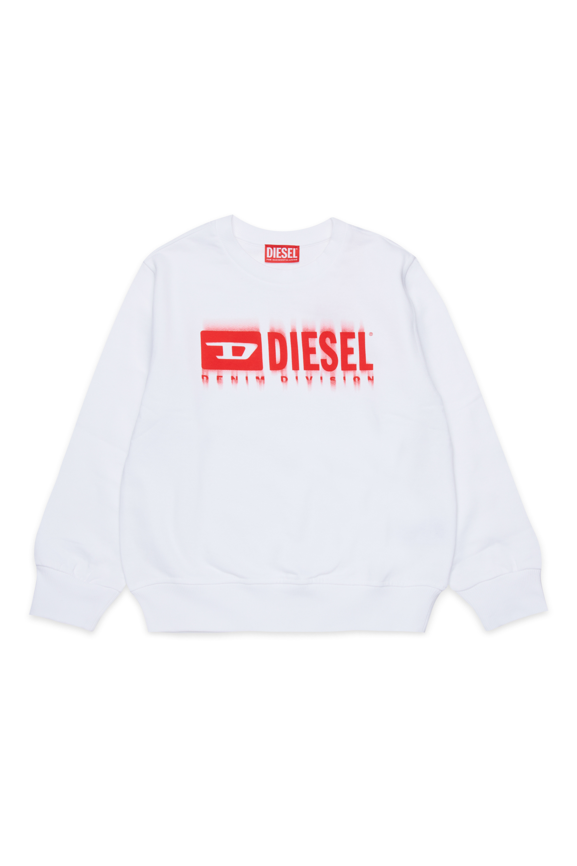 Diesel - SGINNL8 OVER, Sweat-shirt avec logo taché Homme in Blanc - 1