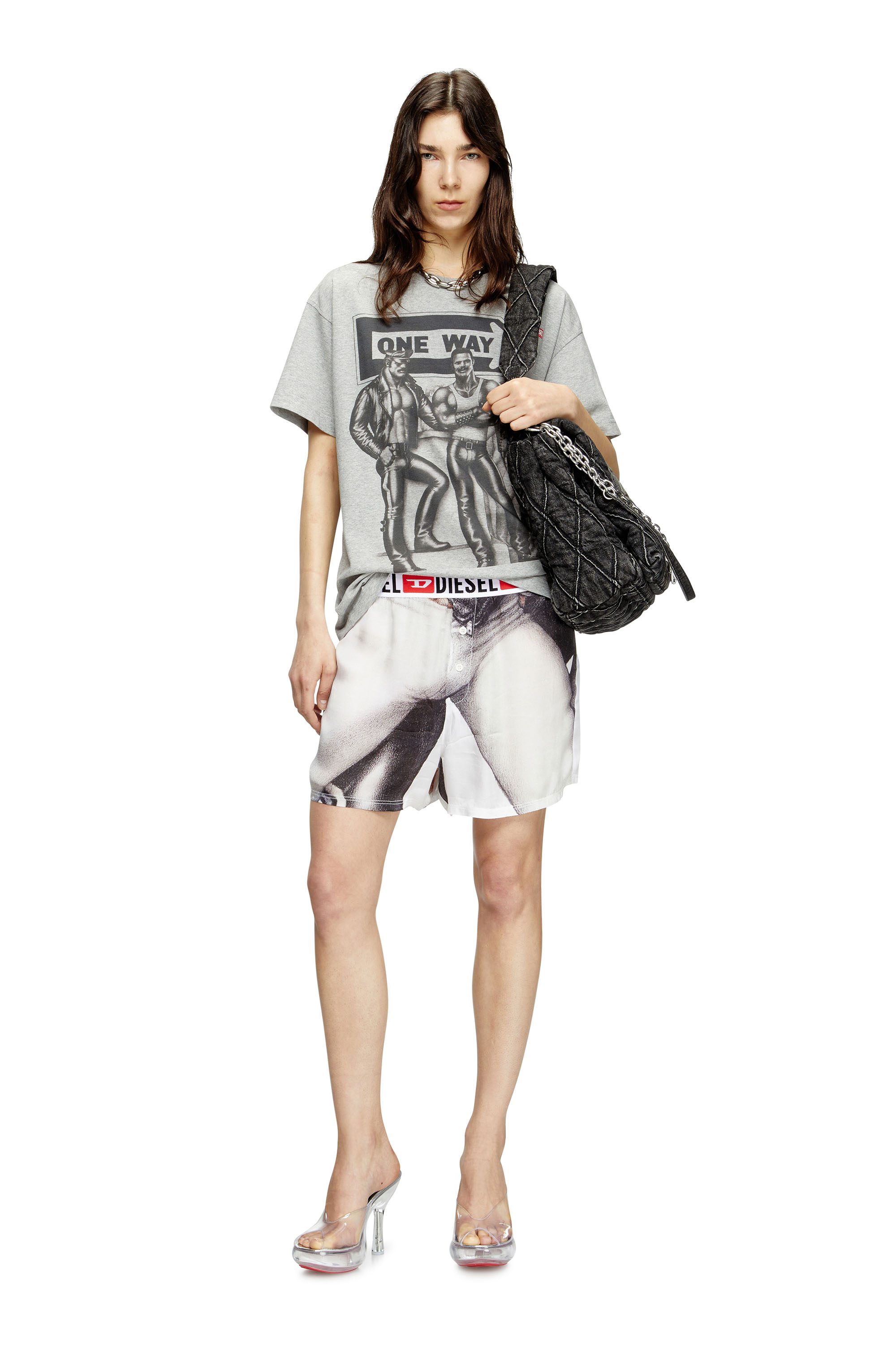 Diesel - PR-T-NORM-TOM25, T-shirt avec imprimé graphique Mixte in Gris - 4
