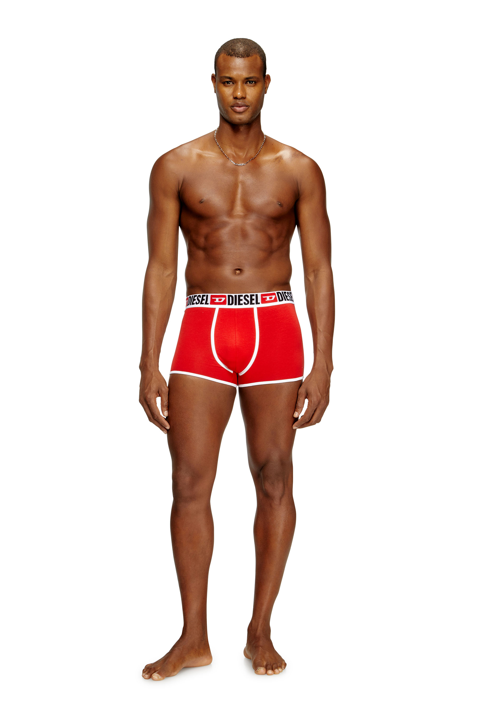 Diesel - DANILO-D-CORE-3PACK, Lot de 3 boxers en coton stretch avec bordure Homme in Rouge - 3