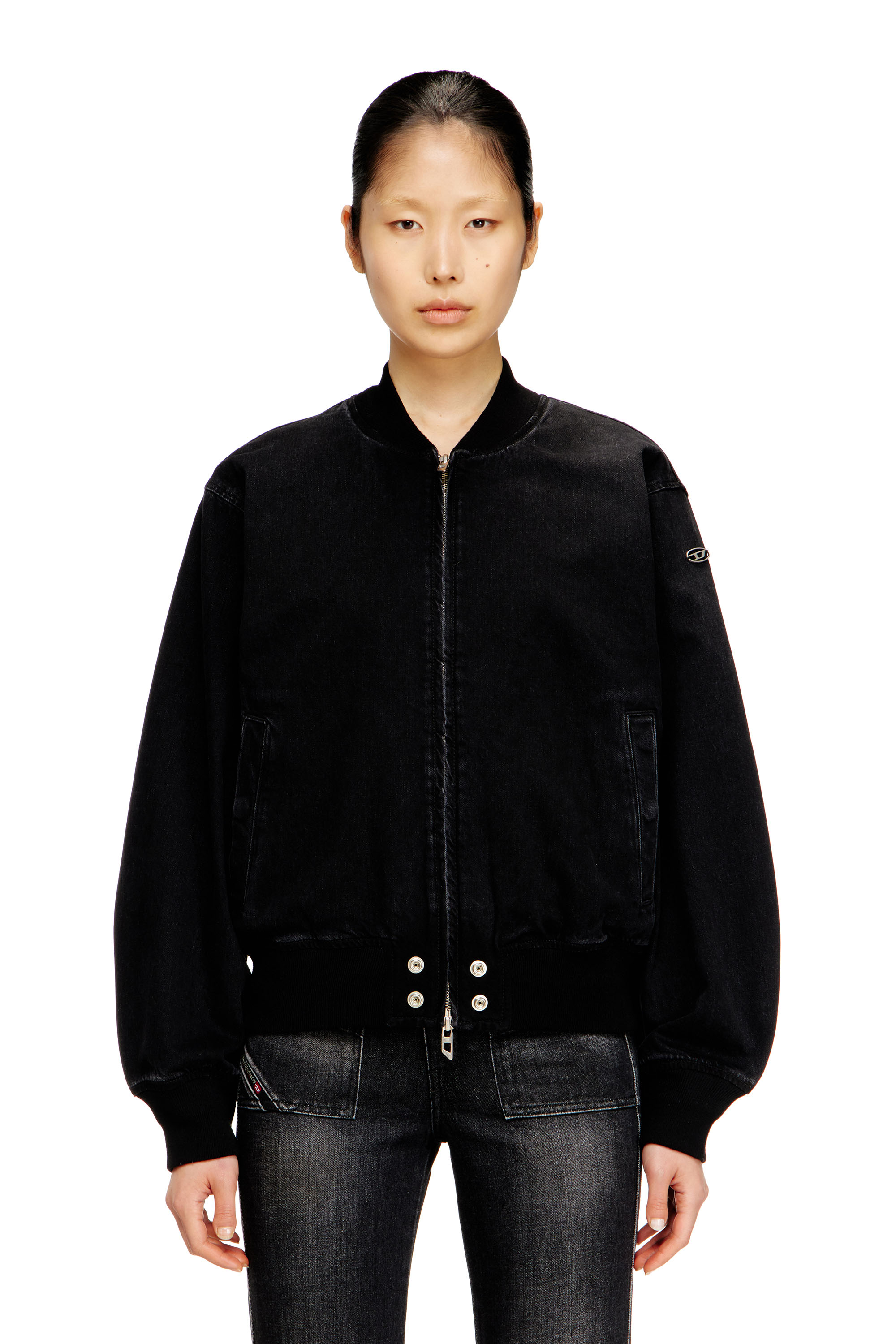 Diesel - D-GUZ, Blouson aviateur en denim Mixte in Noir - 2