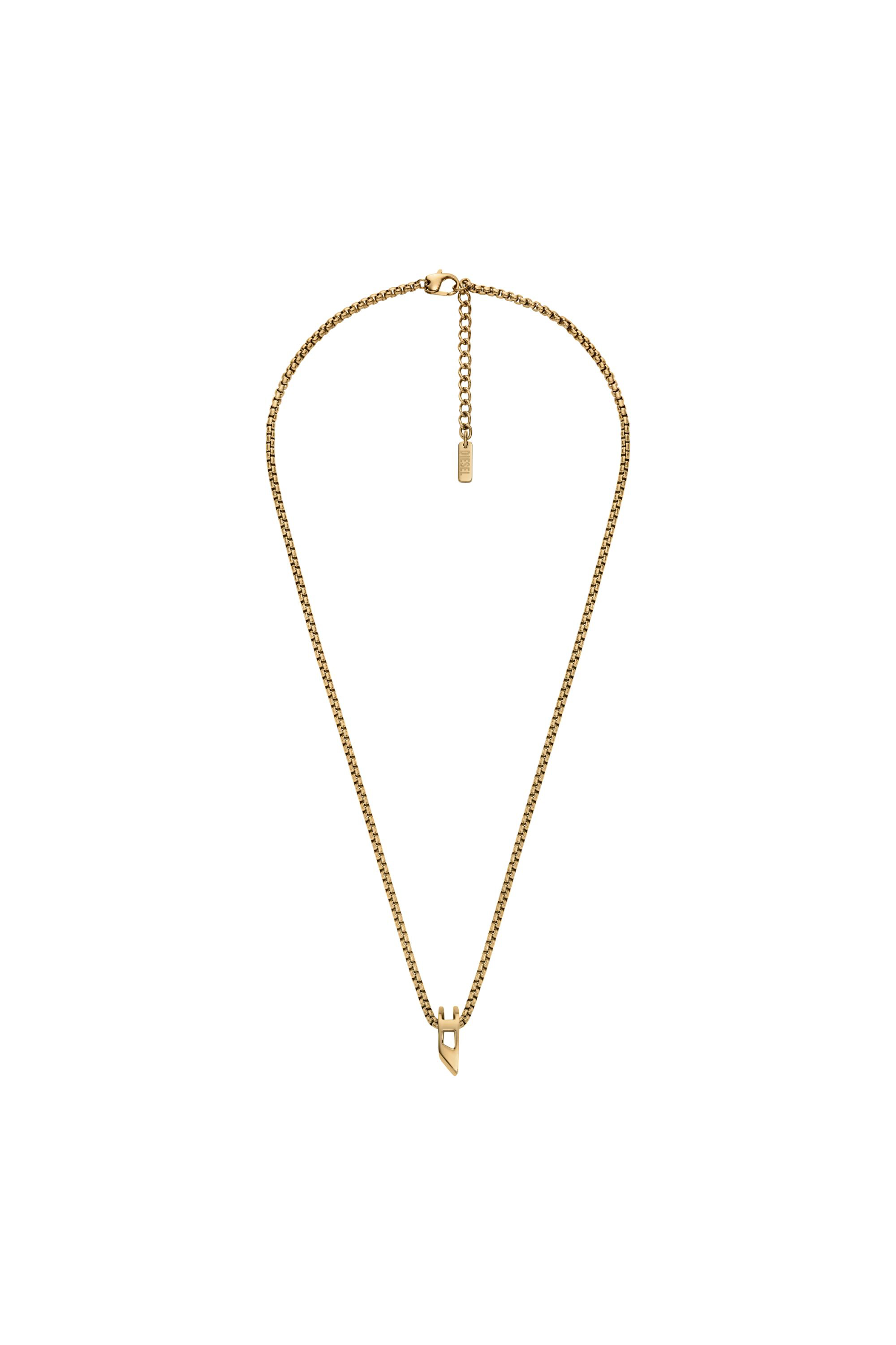 Diesel - DX1670710 JEWELLERY, Collier pendentif en acier inoxydable Mixte in Dor&eacute; - 1