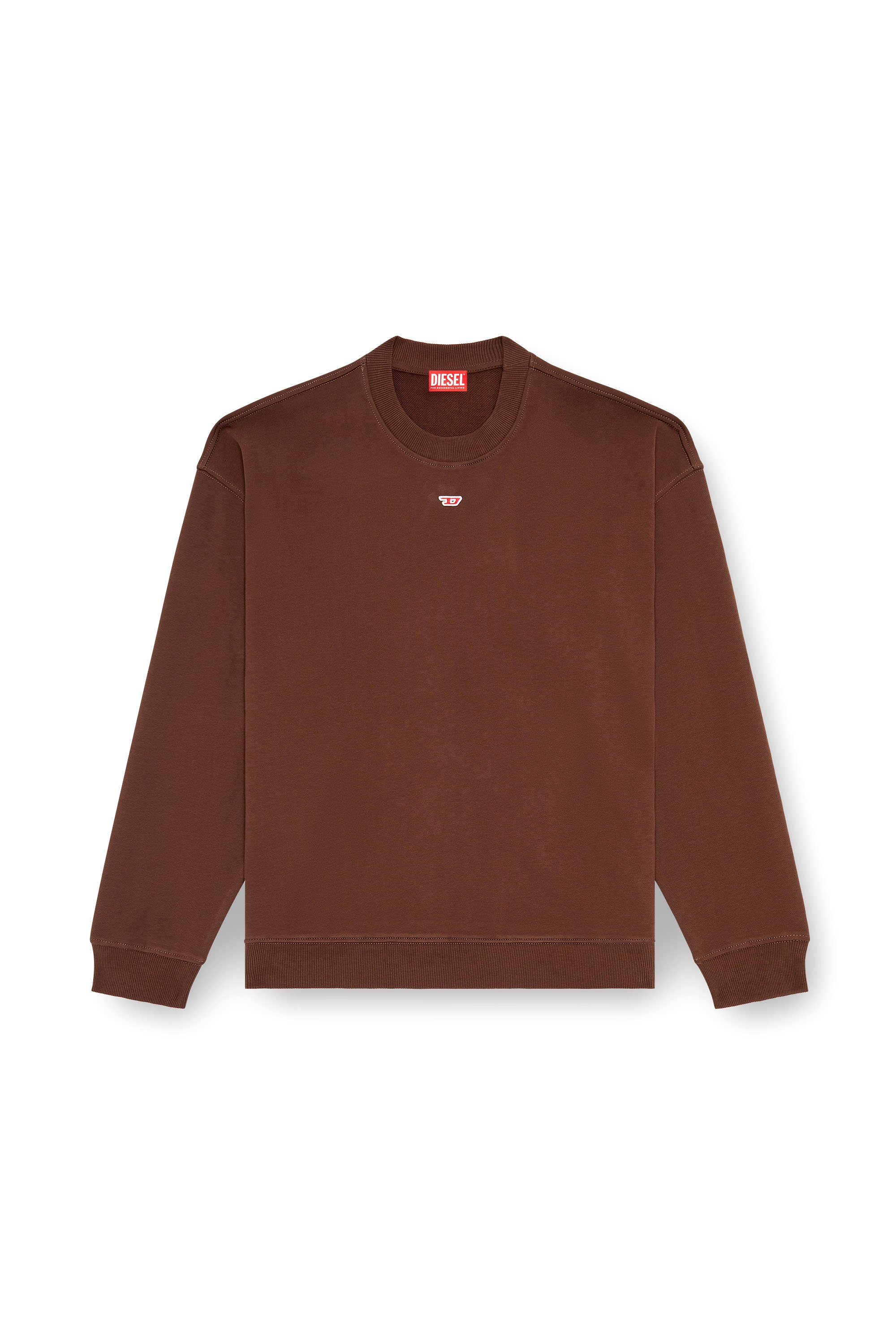 Diesel - S-BOXT-D, Man Sweatshirt with D logo patch in Brown - Image 3