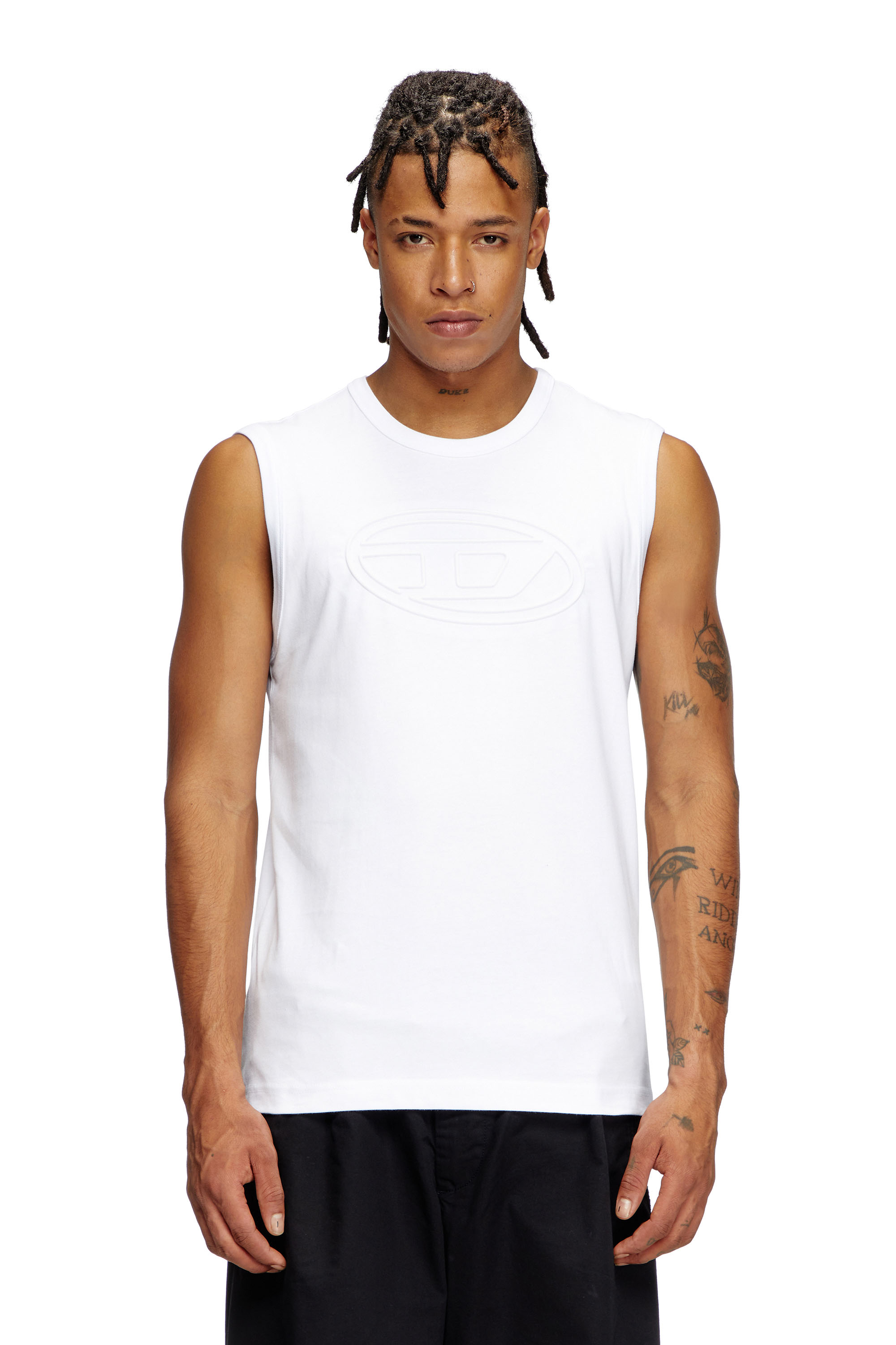 Diesel - T-BISCO-BIGOVAL, Top sans manches Homme in Blanc - 3