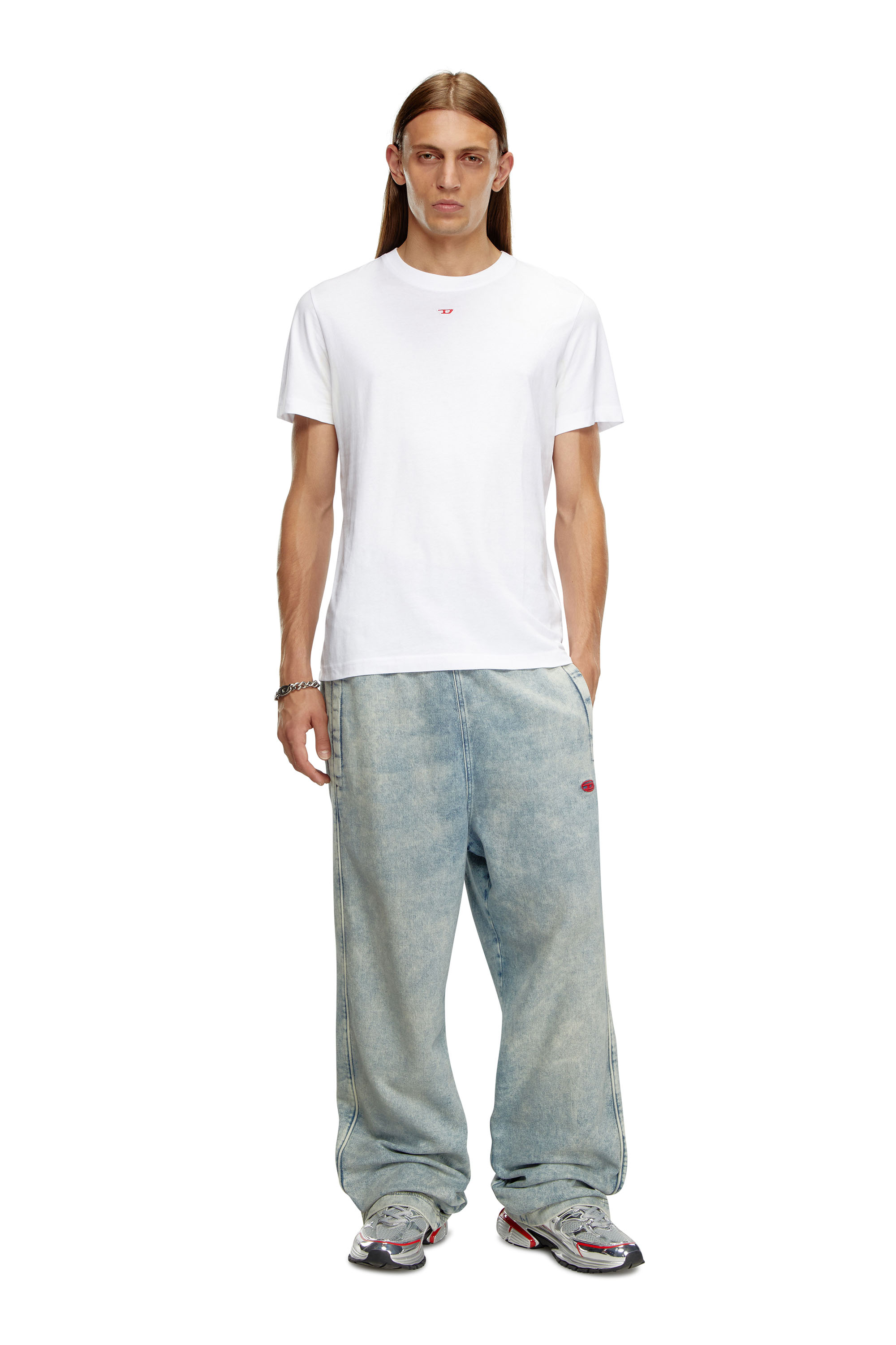 Diesel - T-DIEGOR-D, T-shirt avec empiècement D Homme in Blanc - 1