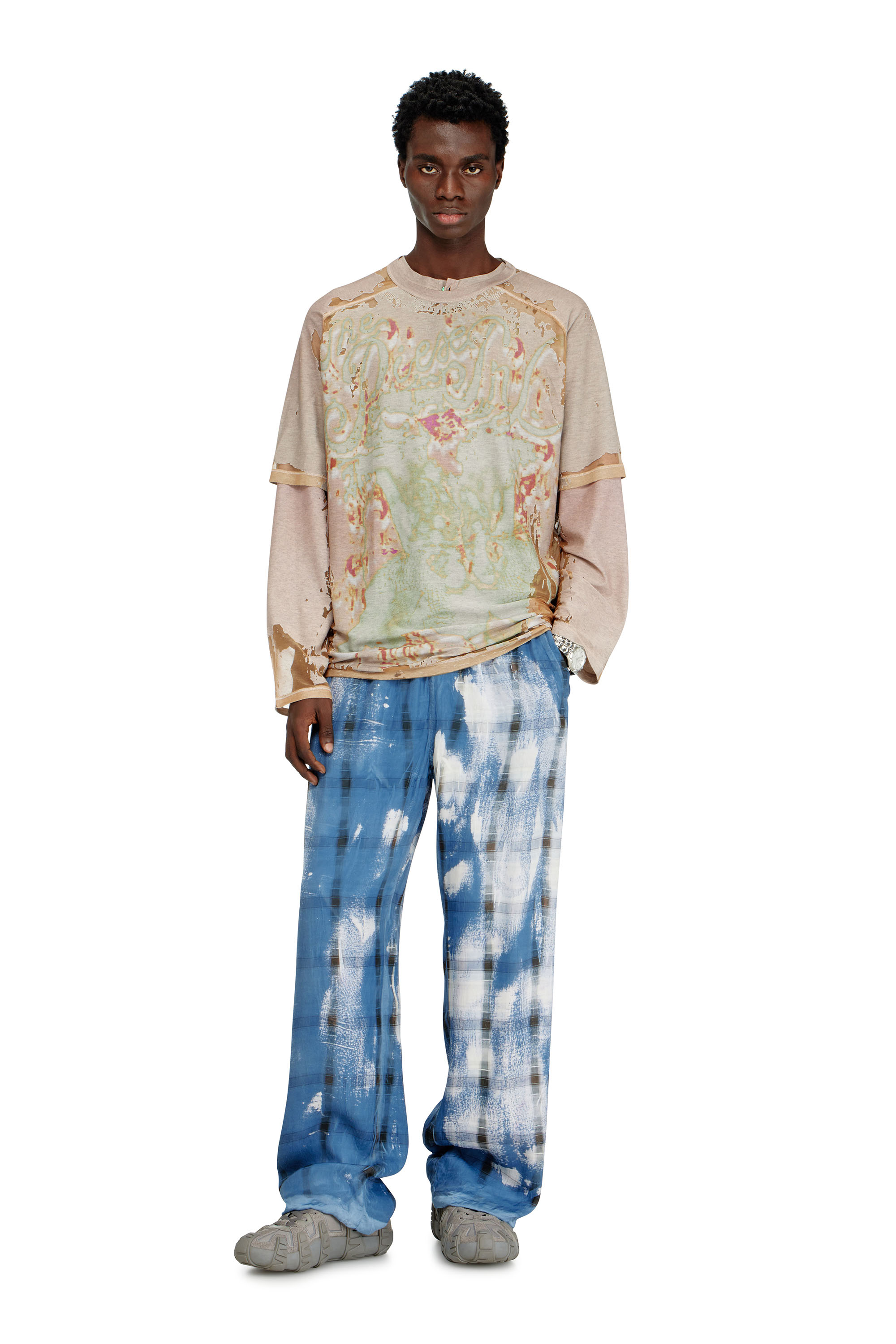 Diesel - T-LIVO, T-shirt en jersey d&eacute;vor&eacute; imprim&eacute; Homme in Marron - 2