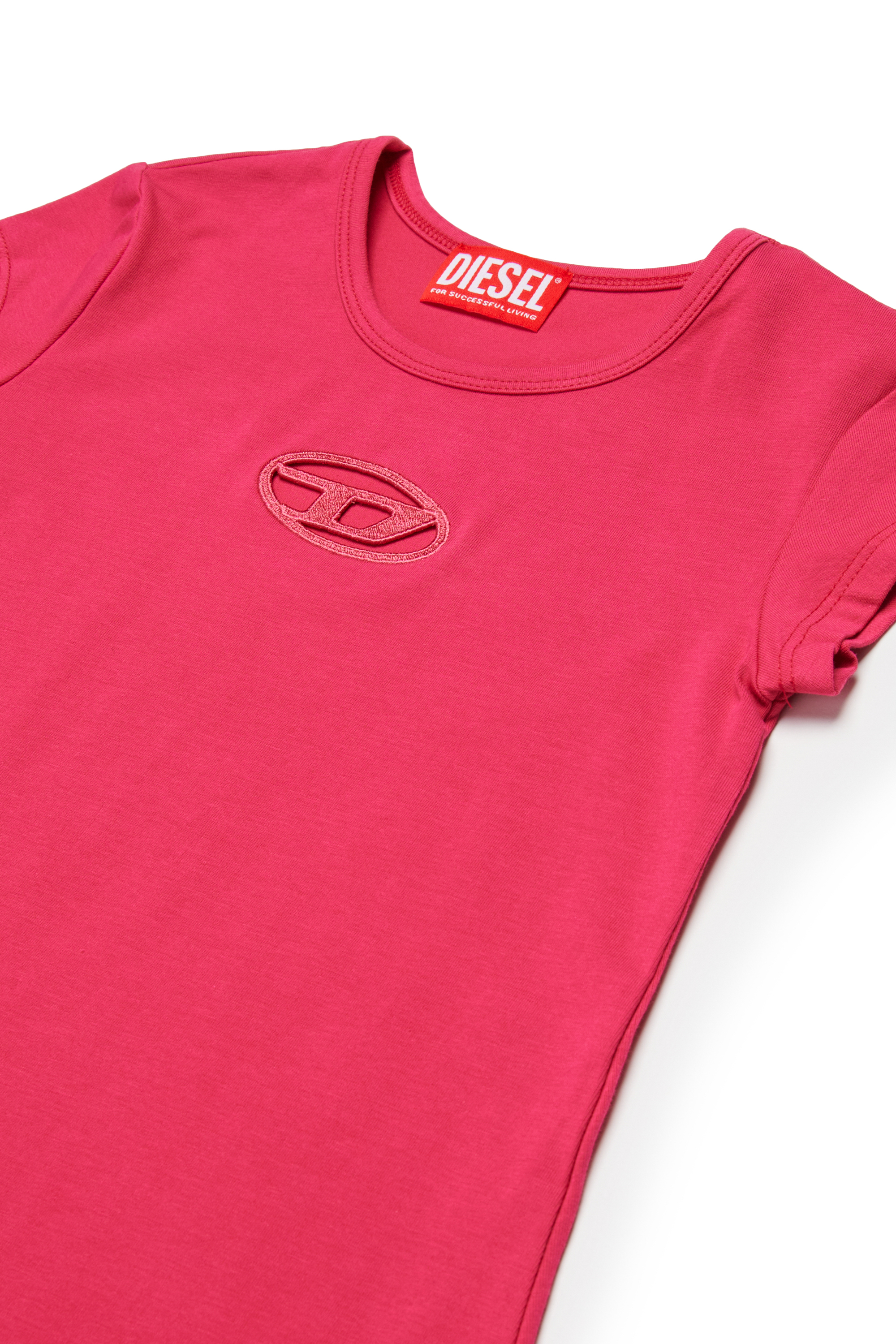 Diesel - DANGIELAM, Robe T-shirt avec cut-out Oval D Femme in Rose - 3