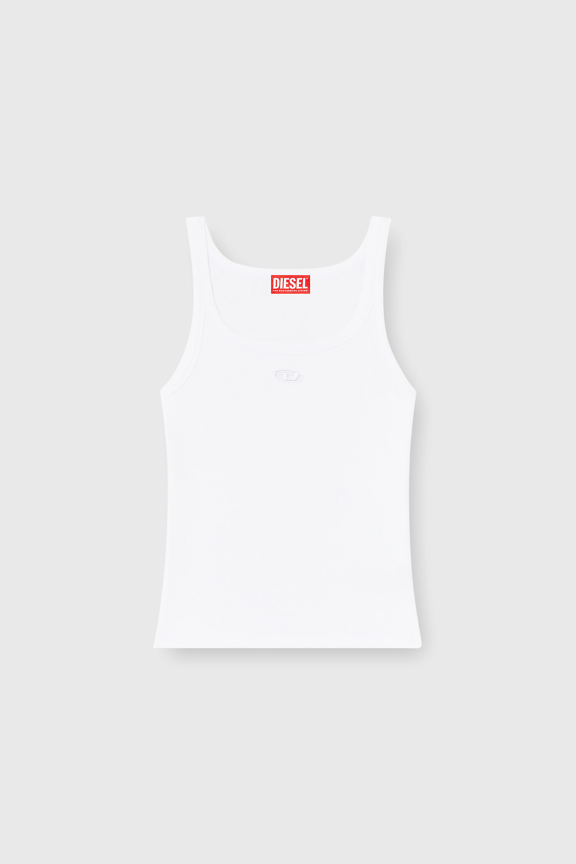 Diesel - T-WIFE-OD, D&eacute;bardeur slim avec Oval D d&eacute;coup&eacute; au laser Femme in Blanc - 2