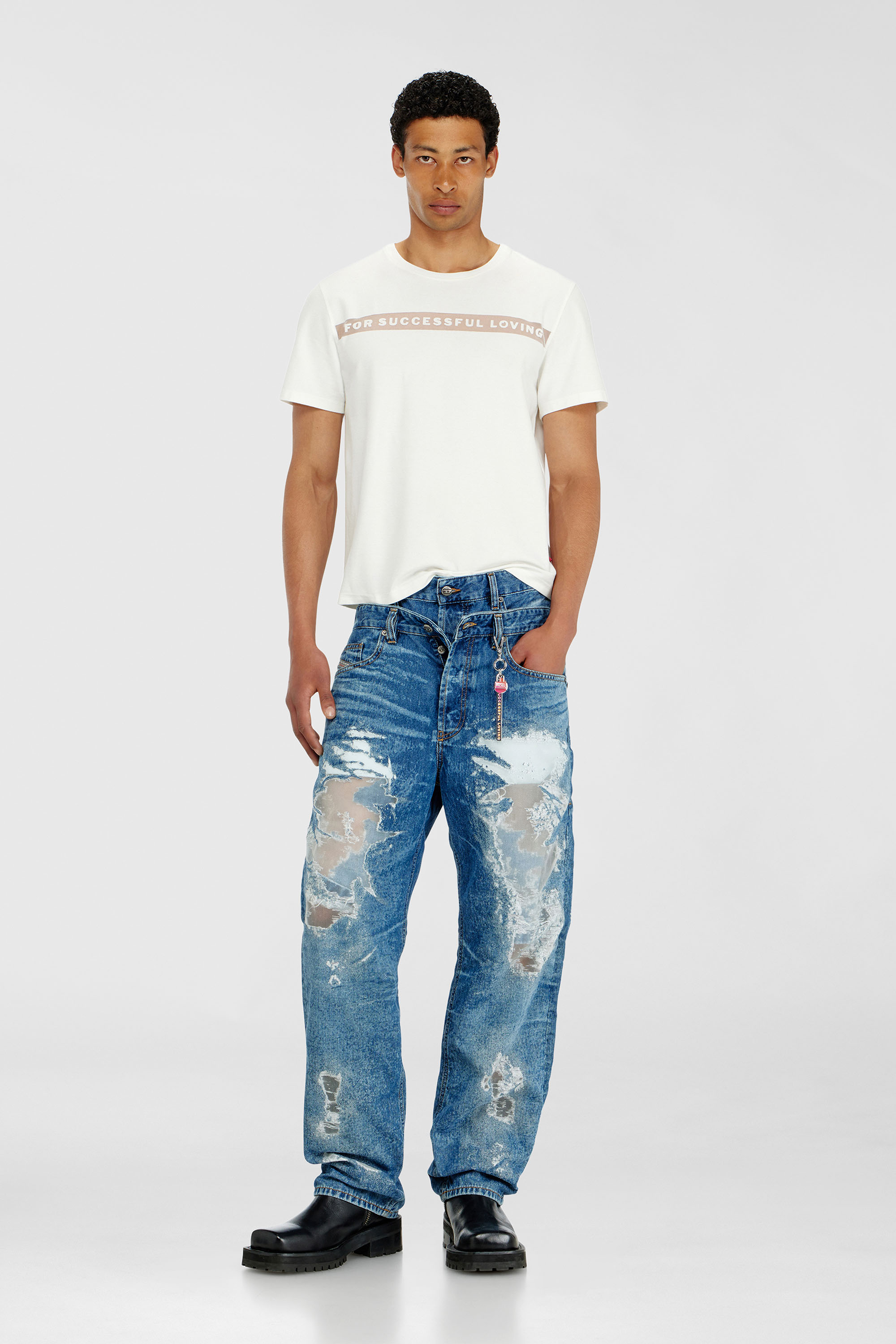 Diesel - PR-T-NOTS-CHI-R, T-shirt avec logo For Successful Loving Mixte in Blanc - 1