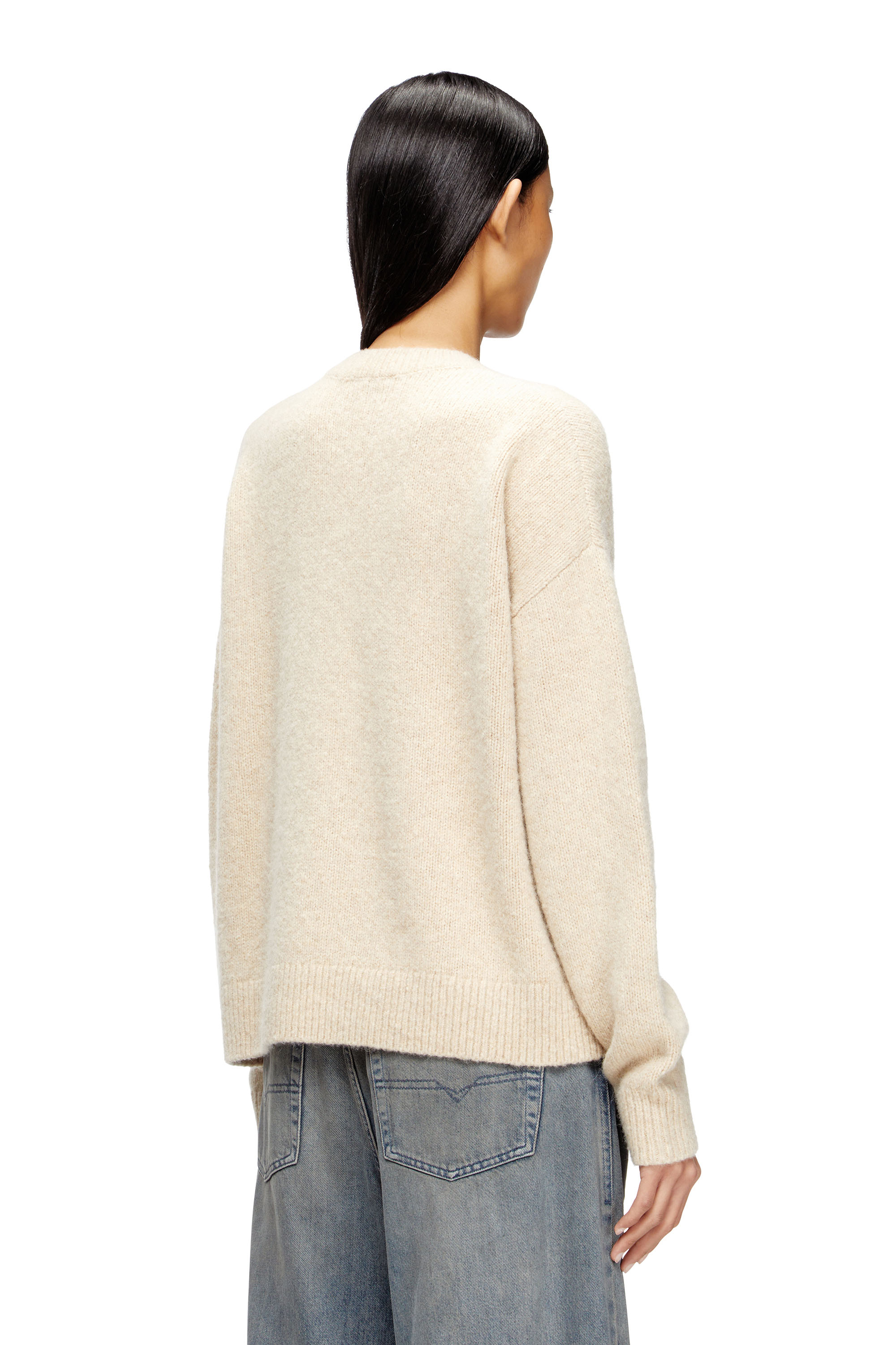 Diesel - M-AREETA, Pull en laine et mélange d'alpaga Femme in Beige - 4