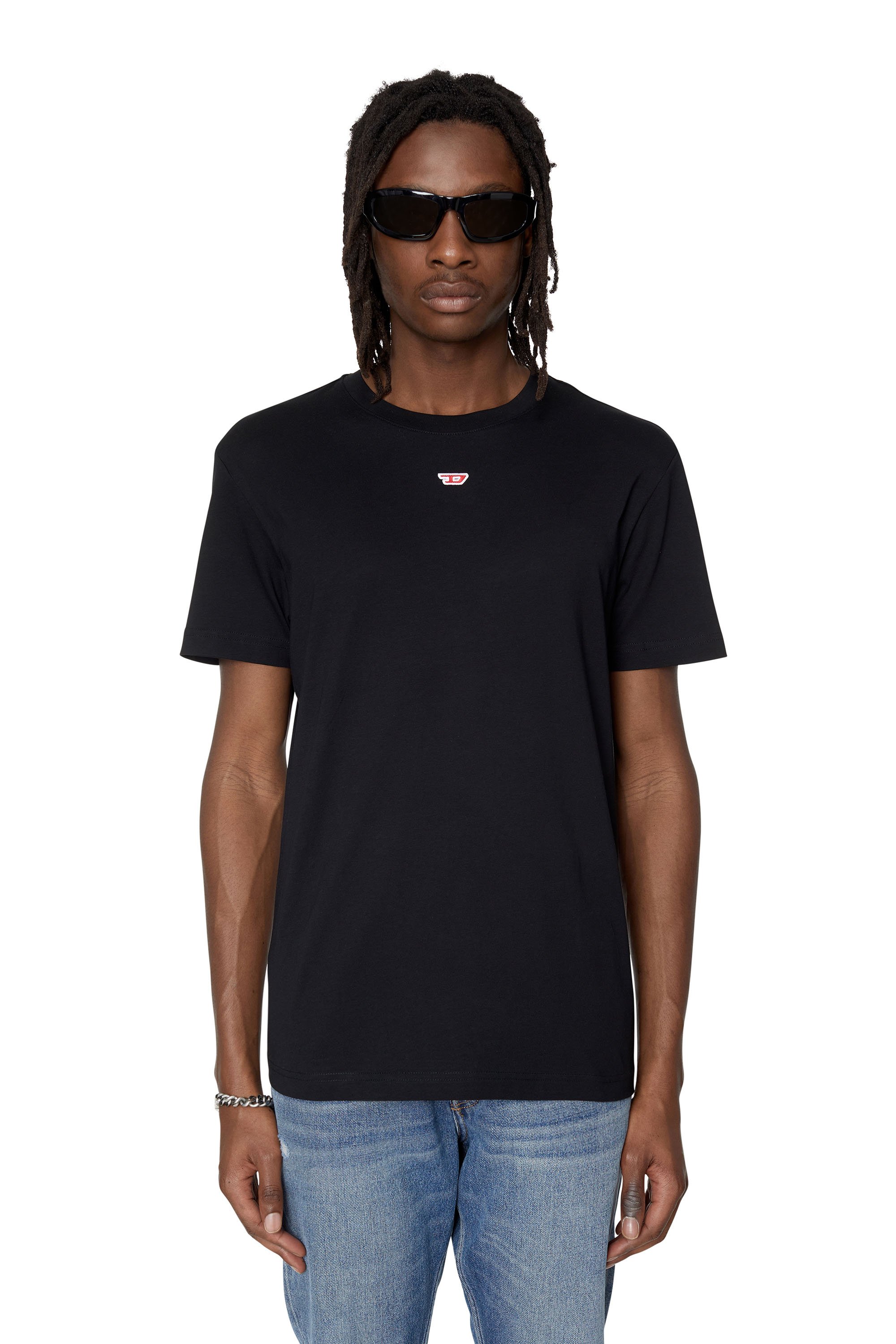 Diesel - T-DIEGOR-D, Man T-shirt with D patch in Black - Image 1