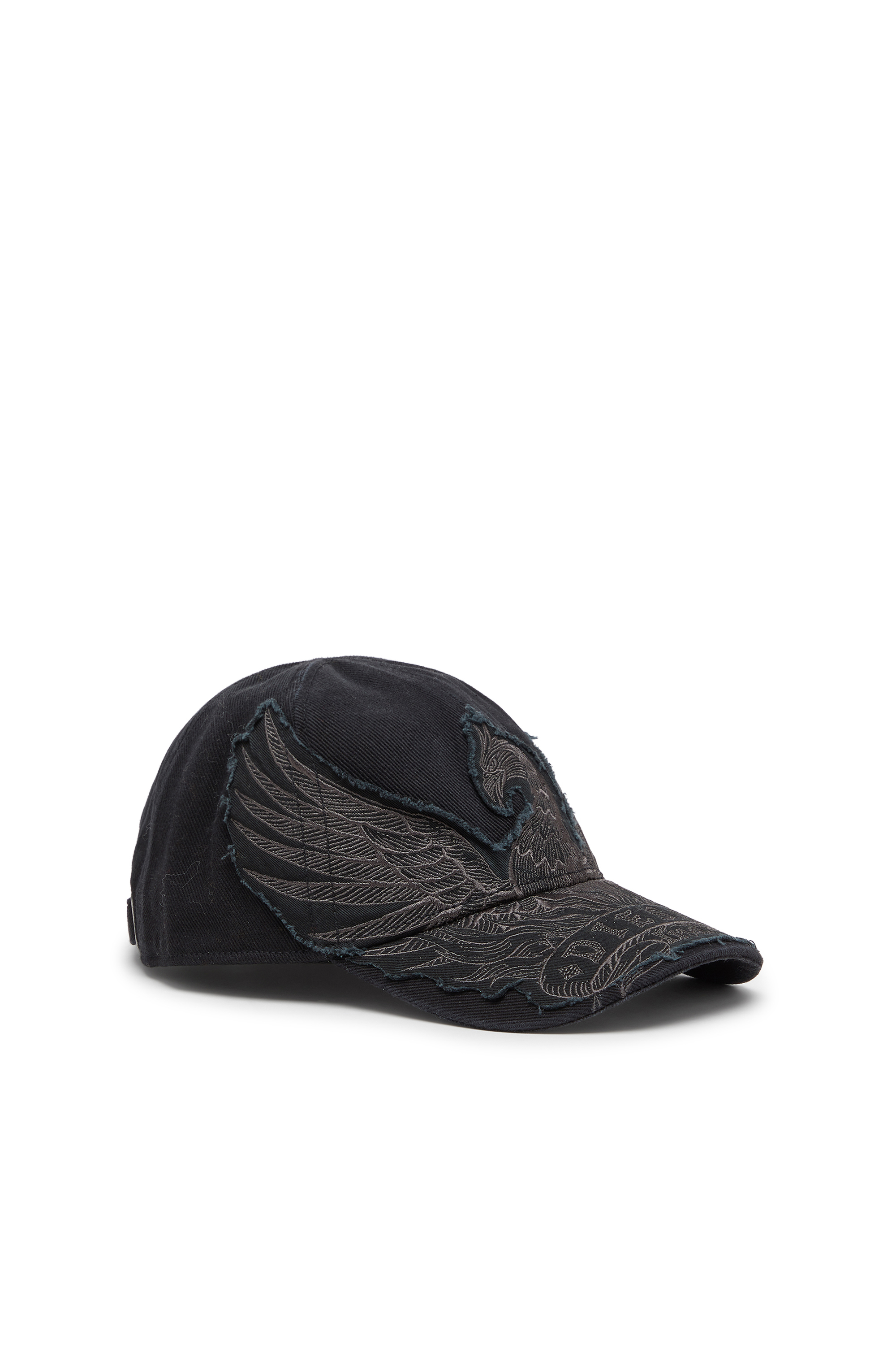 Diesel - C-PHENIX, Casquette de baseball avec broderie Phoenix Homme in Noir - 1