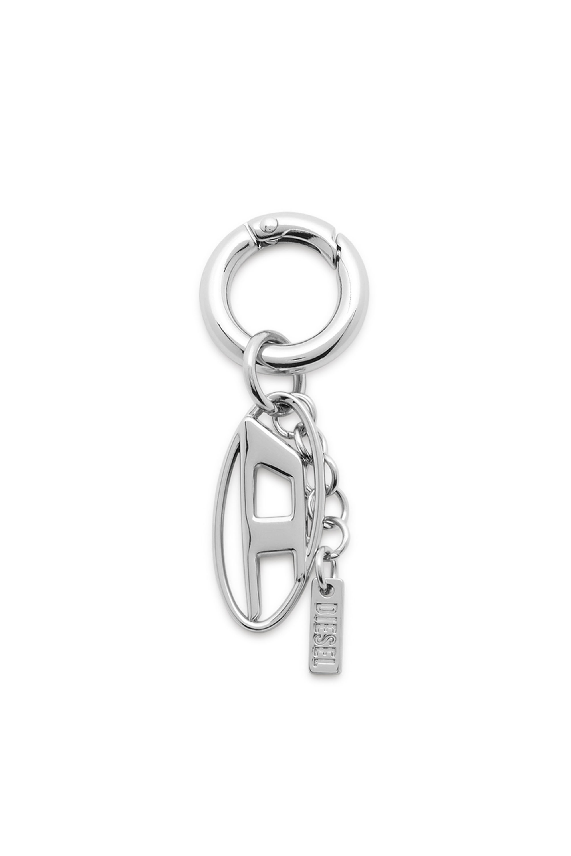 Diesel - CHARM-OVAL D, Charm en m&eacute;tal avec pendentif ovale D Mixte in Gris argent&eacute; - 1