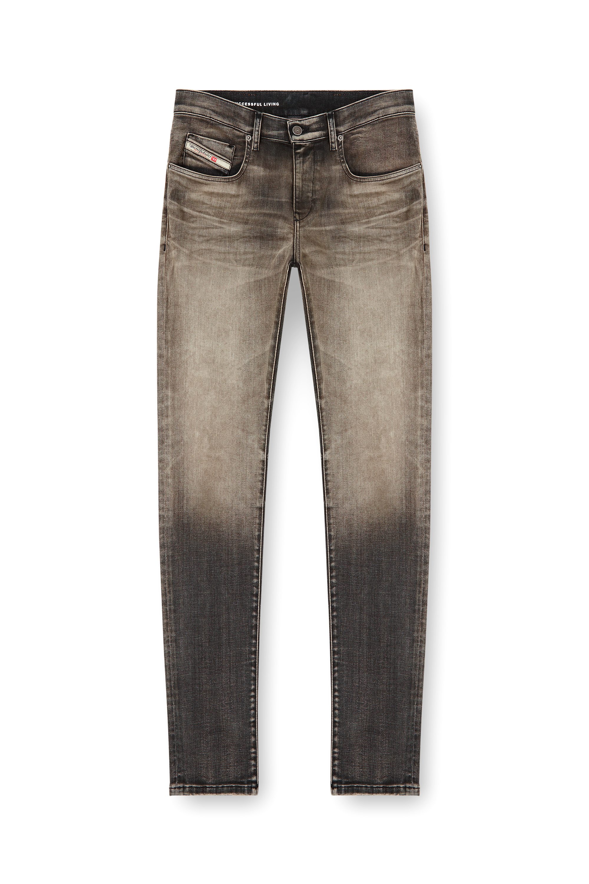 Diesel - Slim Jeans 2019 D-Strukt 09L39 Homme, Gris Clair - Image 3