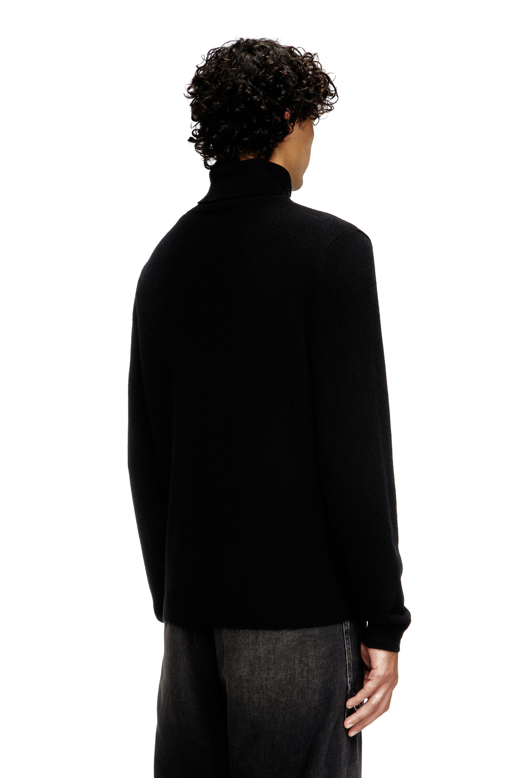 Diesel - K-VIERI-TN, Pull à col roulé en laine et cachemire Homme in Noir - 4