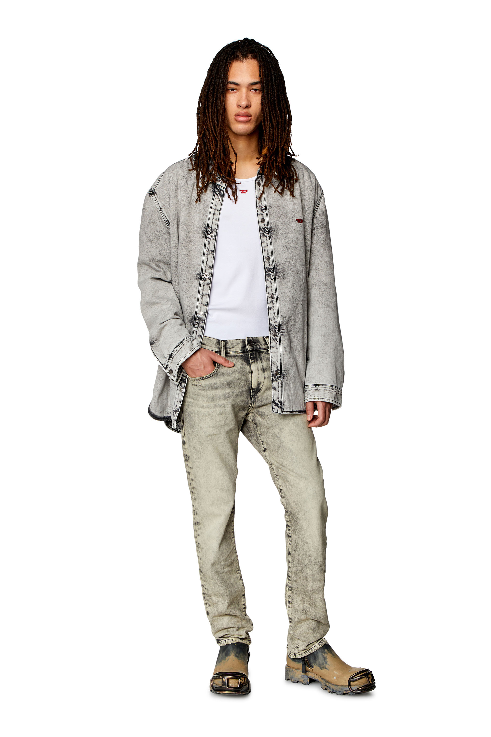 Diesel - Slim Jeans 2019 D-Strukt 09H56, Gris - Image 4