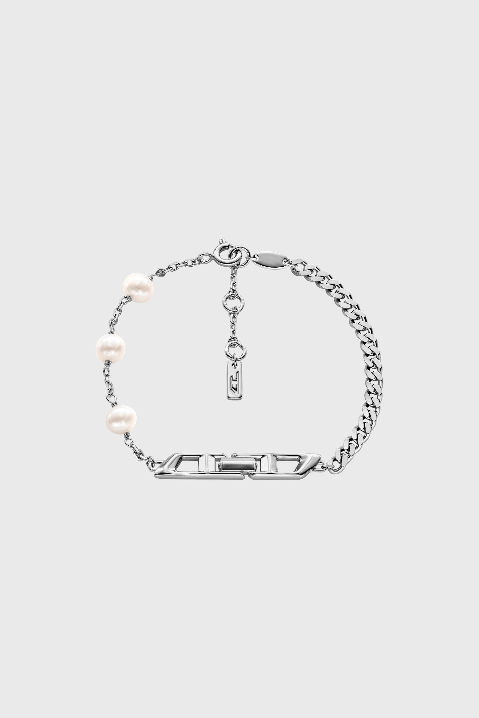 Diesel - DL1372040, Bracelet cha&icirc;ne en argent sterling et perles Mixte in Gris argent&eacute; - 1