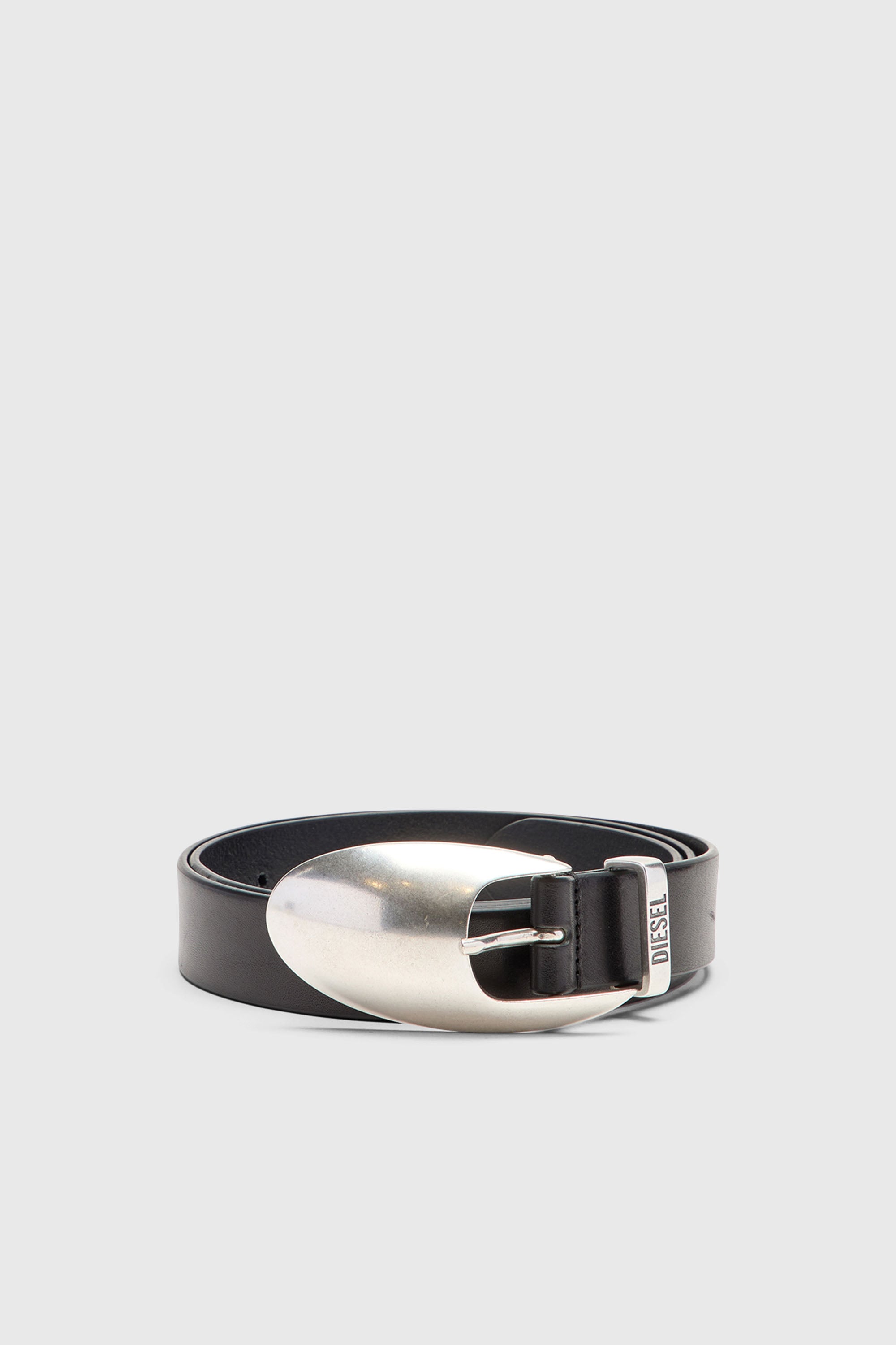 Diesel - B-ROP 30, Ceinture en cuir de 3 cm avec boucle sculpturale Homme in Noir - 1