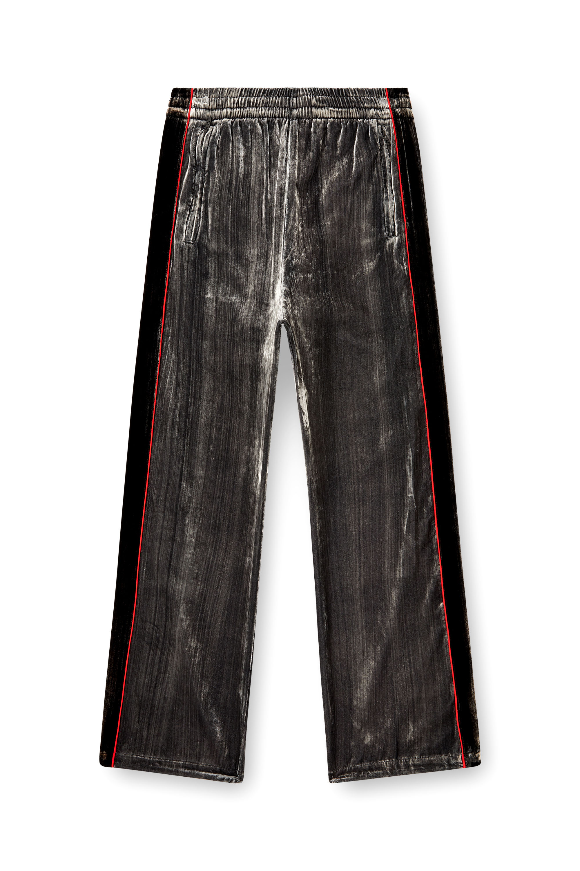 Diesel - P-HAY, Pantalon de survêtement en velours traité Homme in Gris - 3
